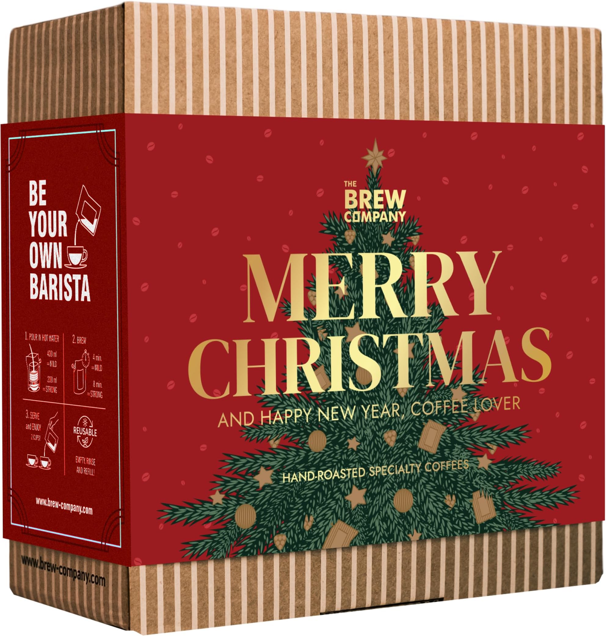 Christmas Coffee Gifts for Men & Women - 7 of the World's Finest Single Estate Specialty & Organic Coffees | Perfect Secret Santa Gift Set Idea for Him & Her | Brew & Enjoy Anytime, Anywhere