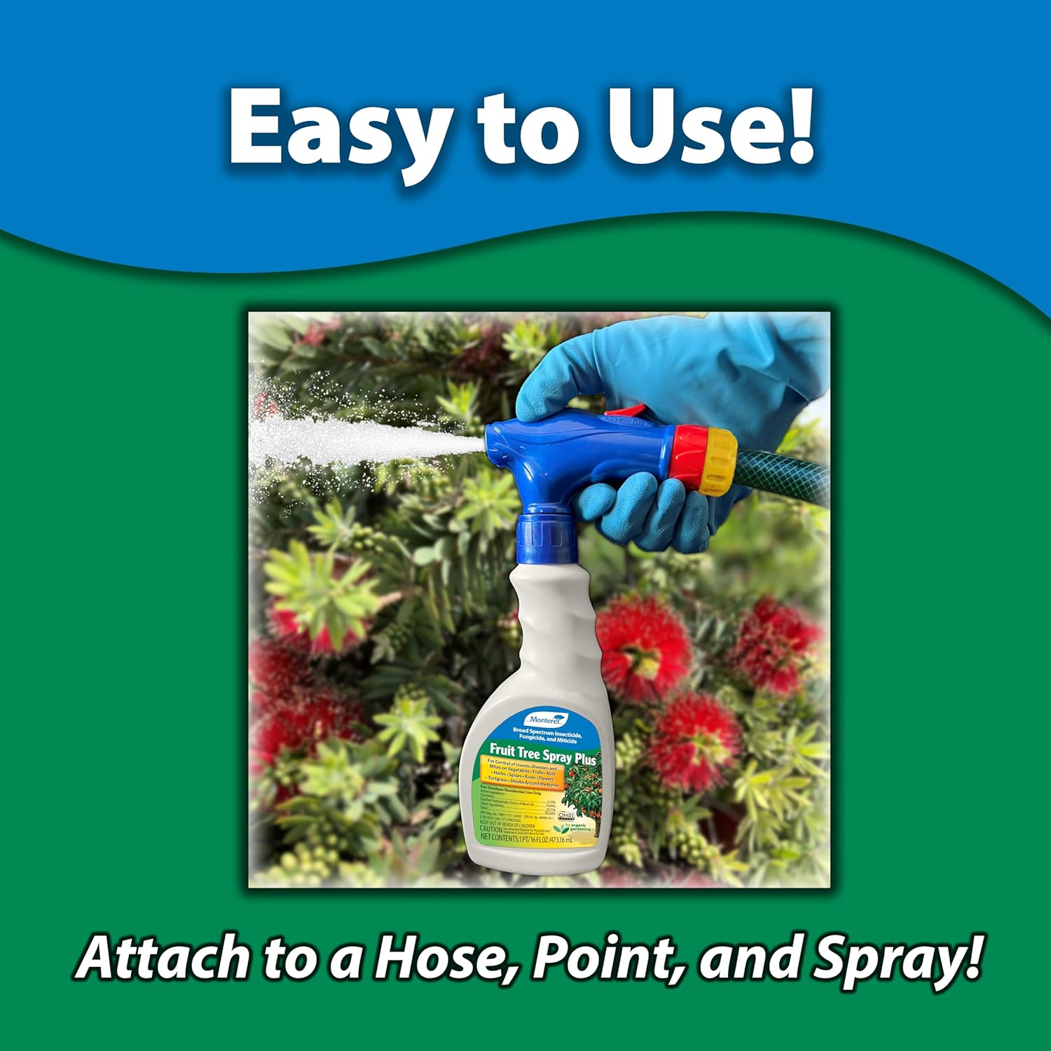 Monterey Fruit Tree Spray Plus Bundled with Measuring Spoon – 16 oz Fungicide and Insecticide for Plants, Trees, Shrubs & Turfgrass – Prevents Powdery Mildew, Rust, Aphids, Spider Mites, and More