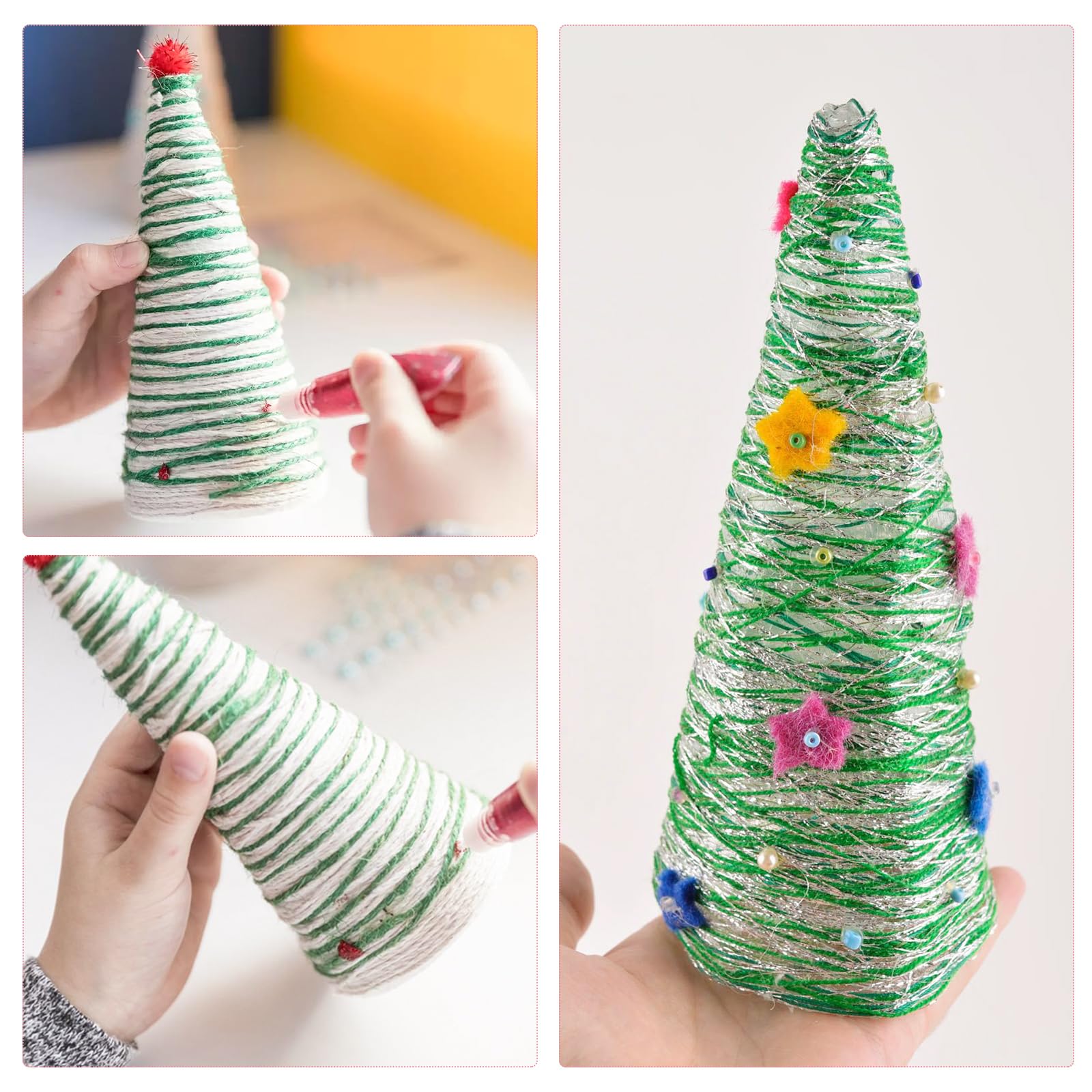 6 coni bianchi in schiuma per artigianato, 30,5 cm, coni in schiuma per albero di Natale per artigianato fai da te, gnomi natalizi fai da te, decorazioni natalizie bianche