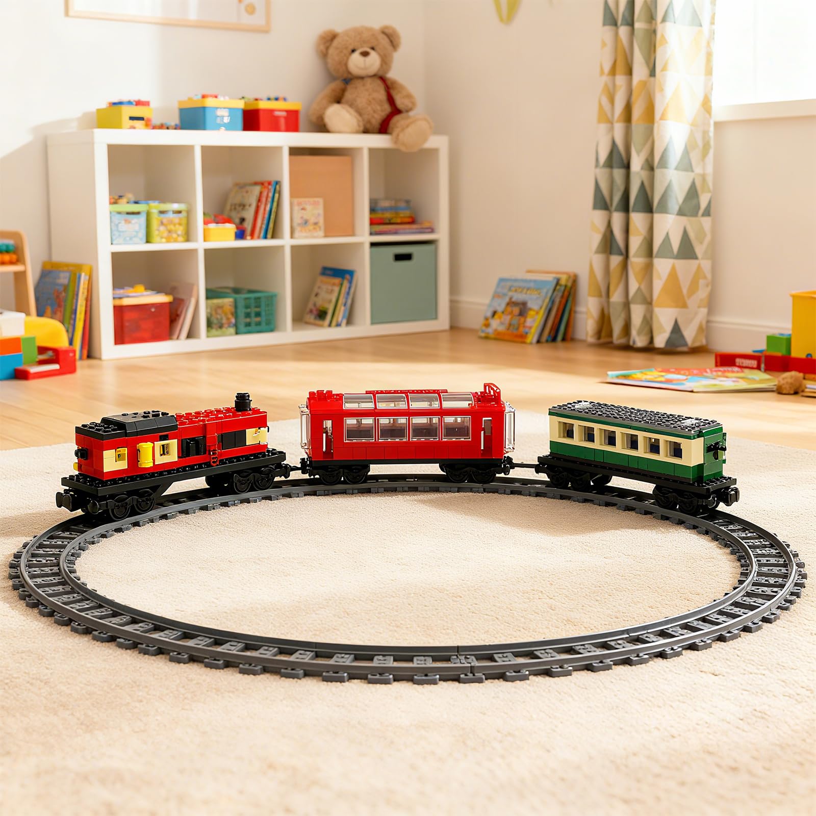 Set di 2 mattoncini per treno merci, accessori per ferrovia, set di mattoncini da costruzione, base di treno, accessori