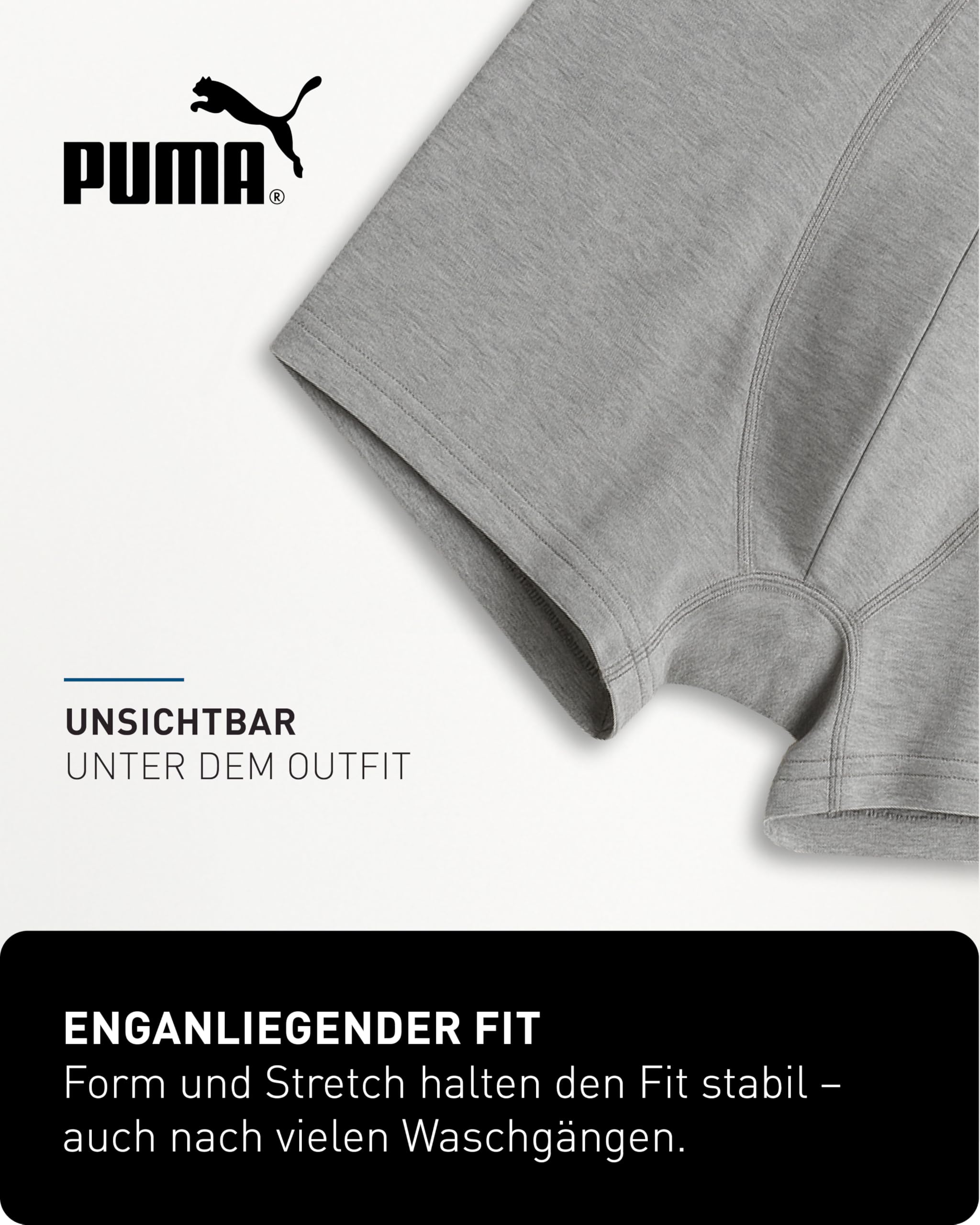 PUMA Boxershorts für Herren, Basic-Modell, limitierte Auflage, Schwarz, 6er Pack