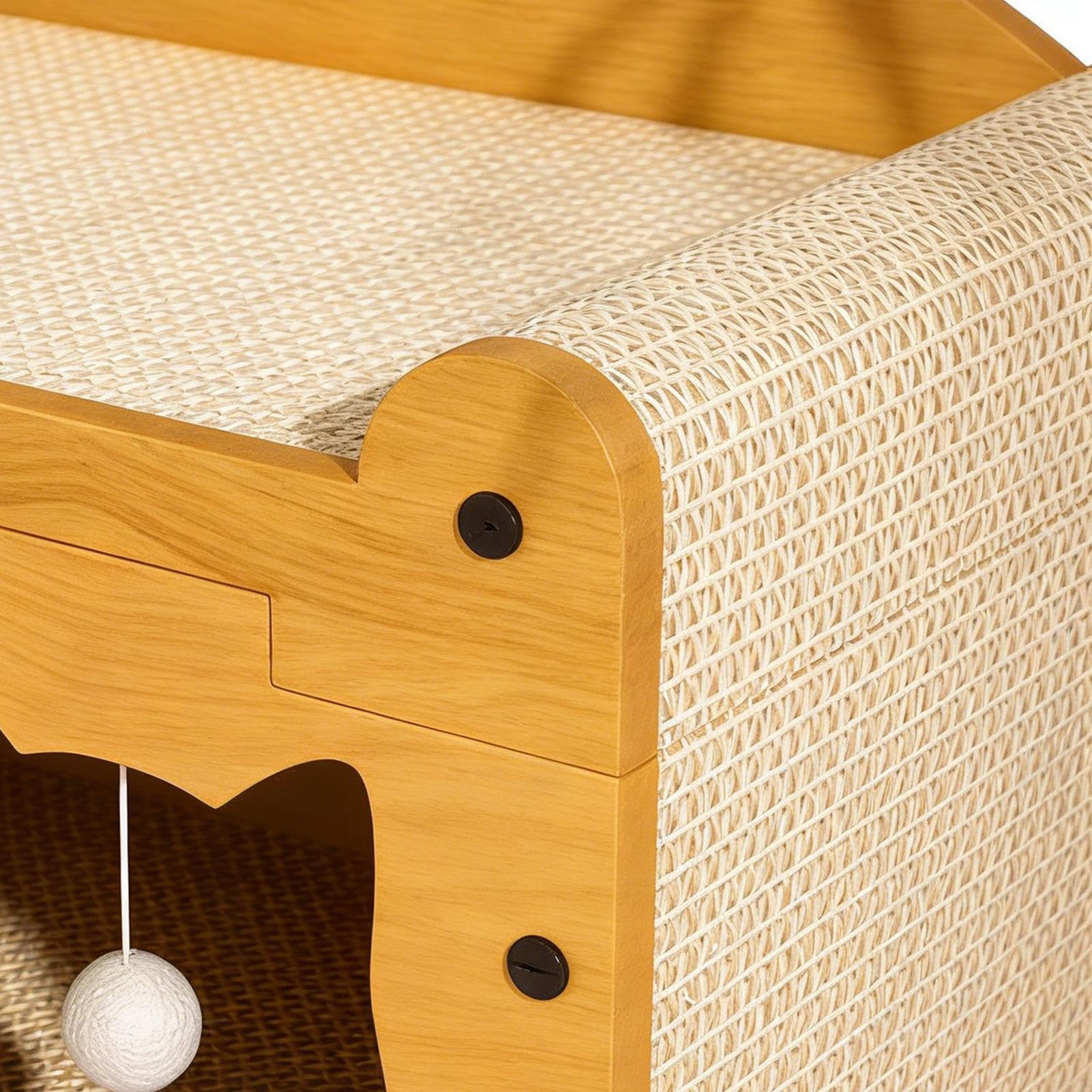Cama Rascador para Gatos Sofá Interactivo Antideslizante Multifuncional con | Casa de Cartón para Gatos para Disfrutar en Familia en Interior, Exterior, Salón o Viajes