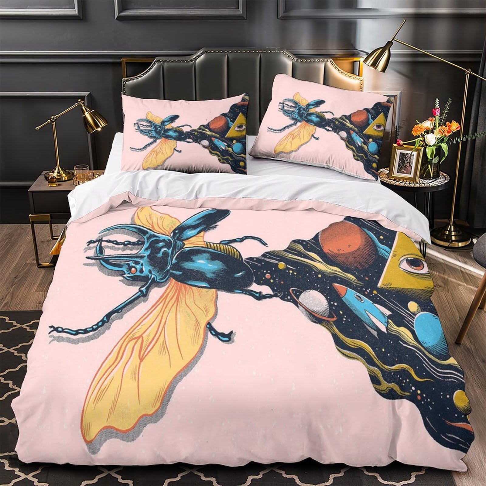 Housse de couette motocycliste 3D pour lit king size sans plis ni irritations