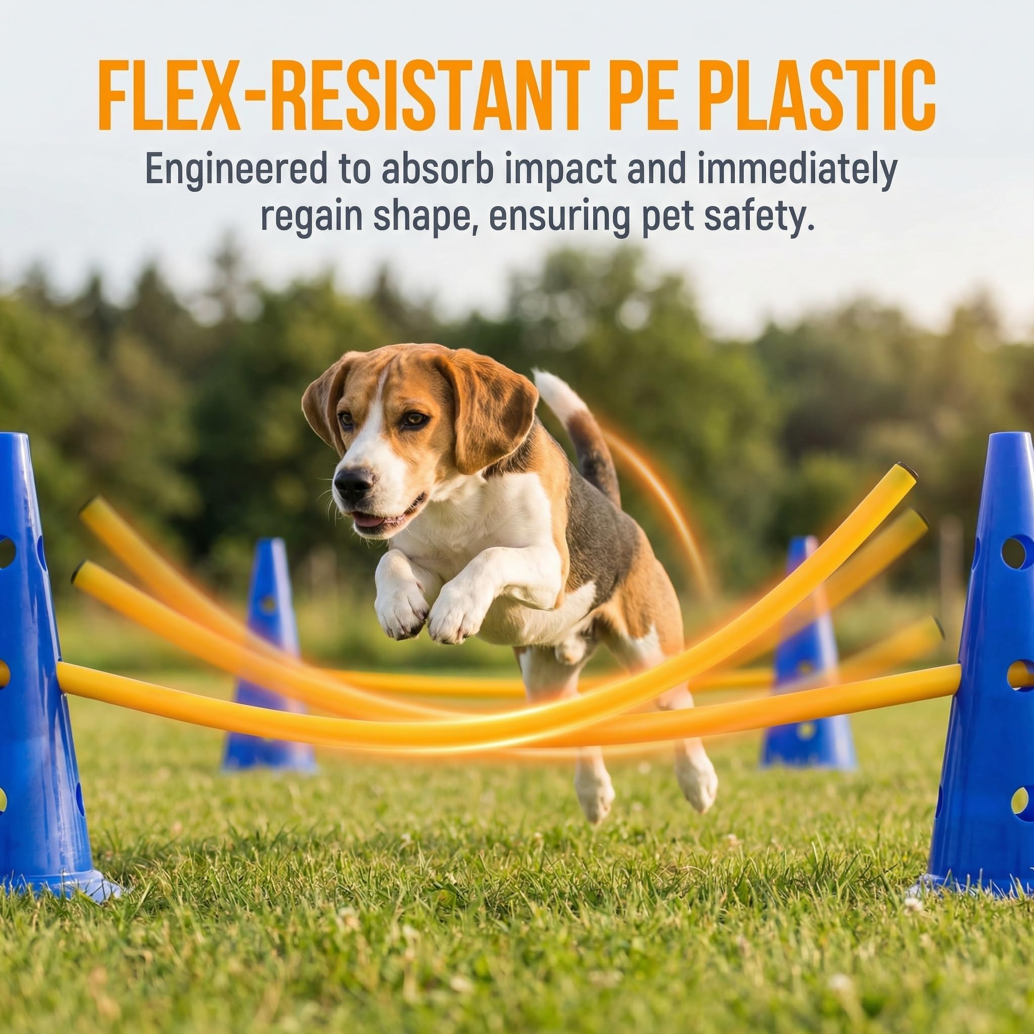Agility Set Steckhürdenset für Hunde Hürden Cavaletti Hund Set 10 Kegel + 10 Stangen Hundetraining Zubehör zur Koordination & Fitness Hindernisse für Pferde Hundesport Fußball Erwachsene