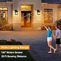Vista 4 de Solar Sconce Lights Outdoor Wall Mount Solar Porch Light Exterior Waterproof with 3 Lighting Modes and Motion Sensor 3000K Dusk to Dawn Wall Lantern