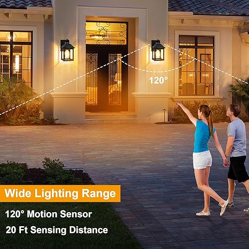 Miniatura 4 de Luces solares para exteriores, montaje en pared, luz solar para porche, exterior impermeable, con 3 modos de iluminación y sensor de movimiento,