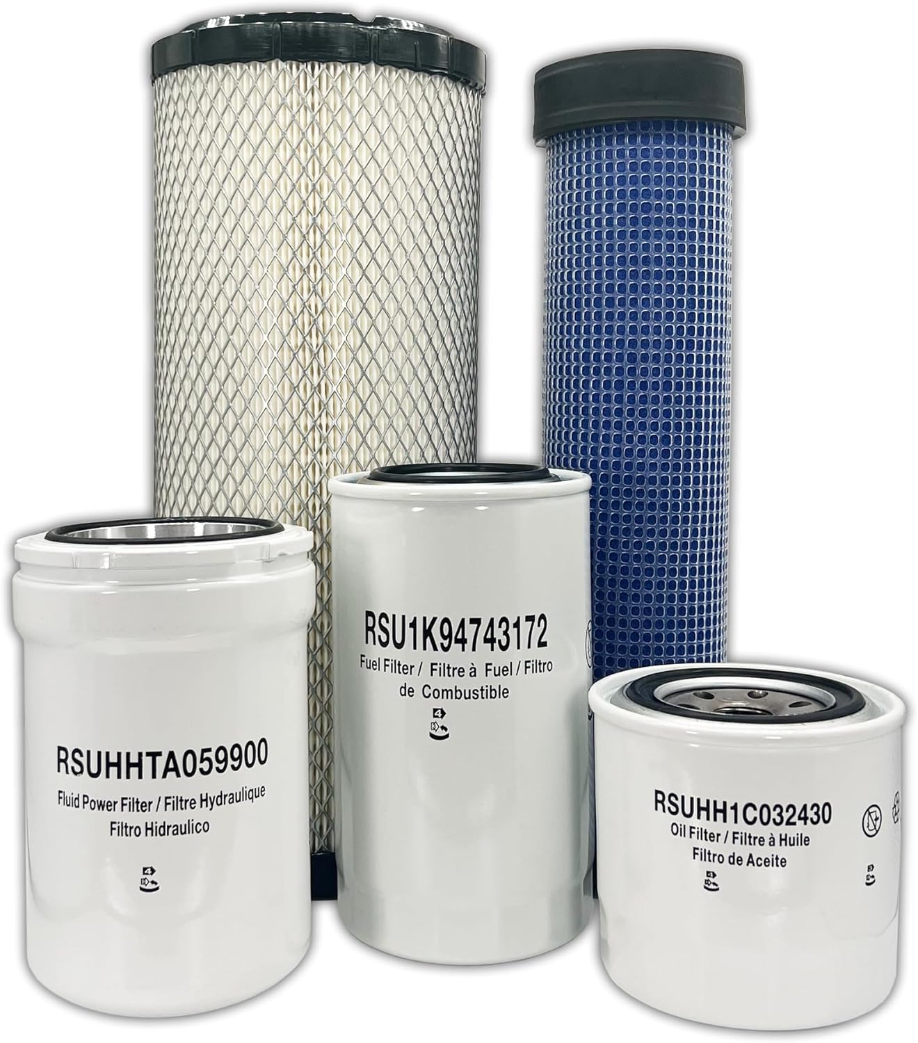 HERO Maintenance Filter Kit For Kubota SVL65-2 Skid Steer Loader Filters Compatible With OEM 5980026110 3A11119130 HH1C032430 HHTA059900 1K94743172 (S/N 30001-)
