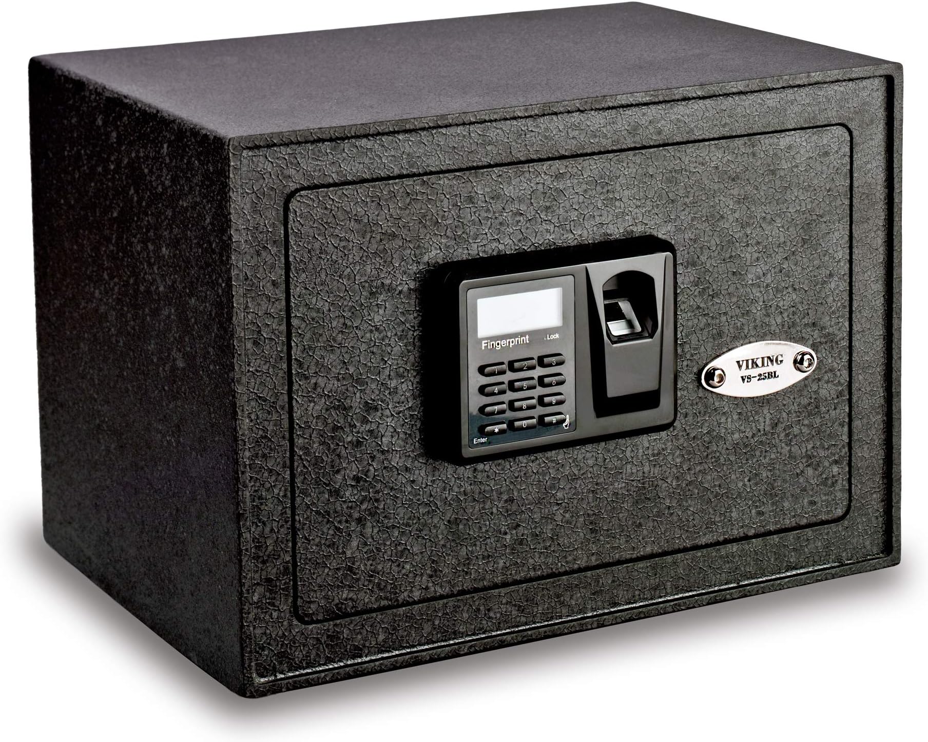 VS-25BL Fingerprint Home Safe with 32-Print Biometric Access, LED-Lit Interior, Adjustable Shelf & Heavy-Duty Anti-Pry Steel Body
