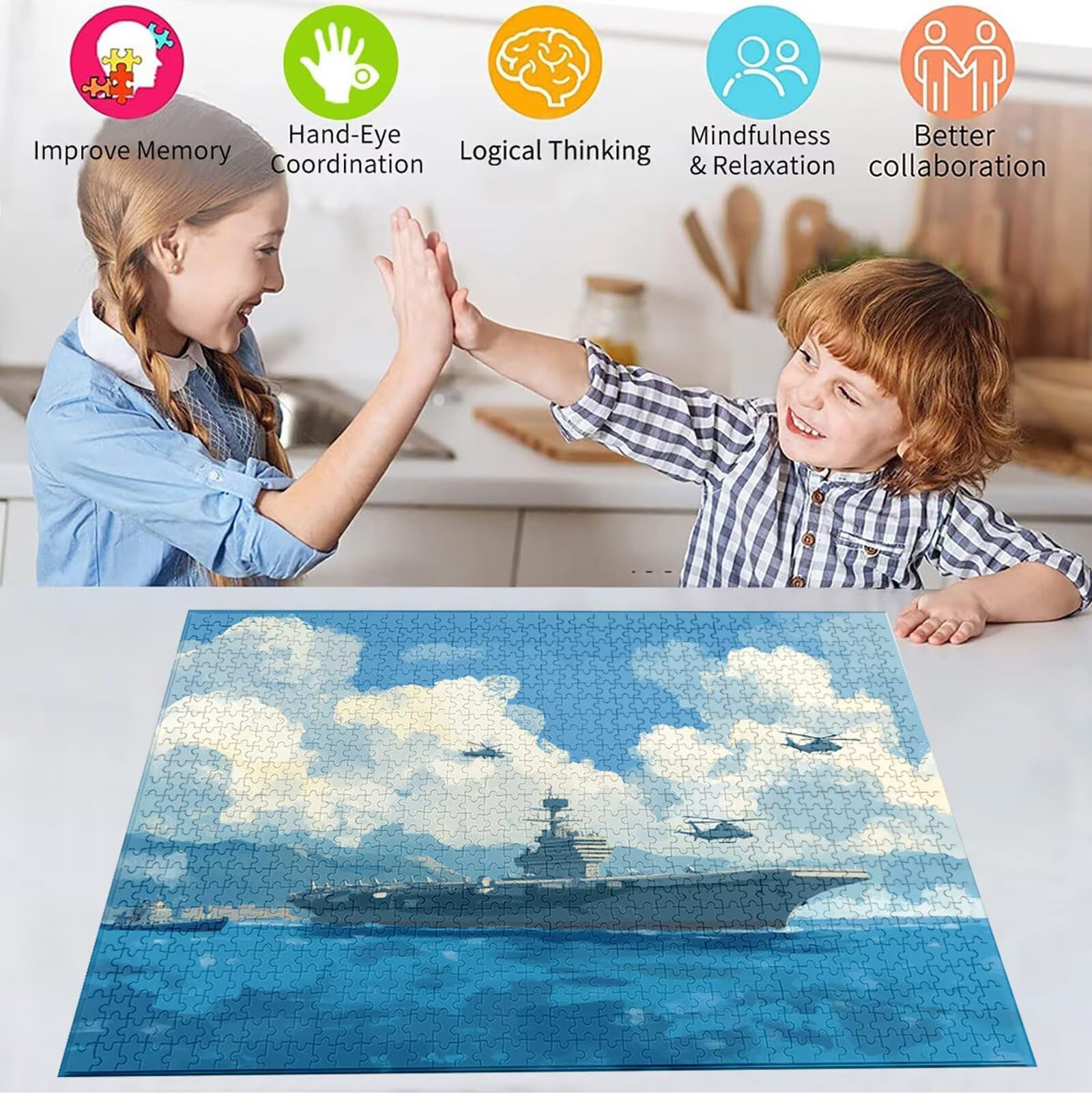 Puzzle 2000 Pezzi, 3 4 5 Anni Puzzle Barca 6 7 8 Anni Giochi Educativi Sostenibili Con Motivi Per Adulti Da Gioco in Legno Di Alta Qualità Jigsaw Oceano per Gioco Familiare, 2026 Regalo Natale H-5450