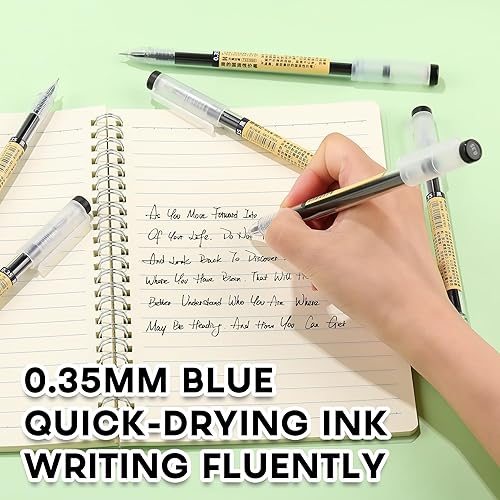 Miniatura 2 de RIANCY Bolígrafos de tinta de gel negra, punta extrafina de 0.014 in, bolígrafos de punta redonda de escritura suave, estilo japonés, sin manchas,