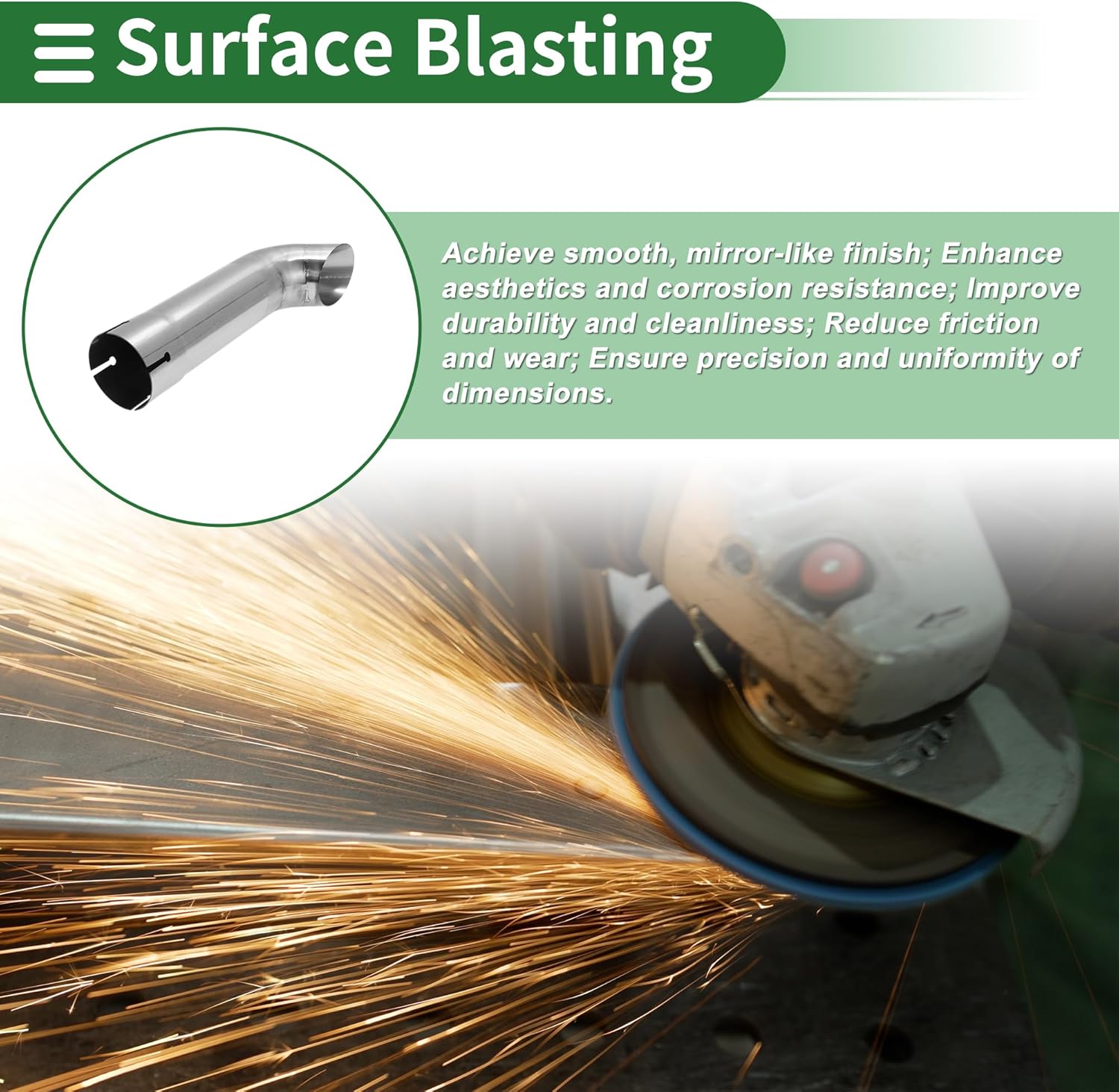 Motoforti 2.5" ID Inlet Turn Down Exhaust Pipe T304 Stainless Steel Surface Polishing Mandrel Bend Elbow Tube 12" Overall Length Suitalbe for 2.5" OD Tailpipes