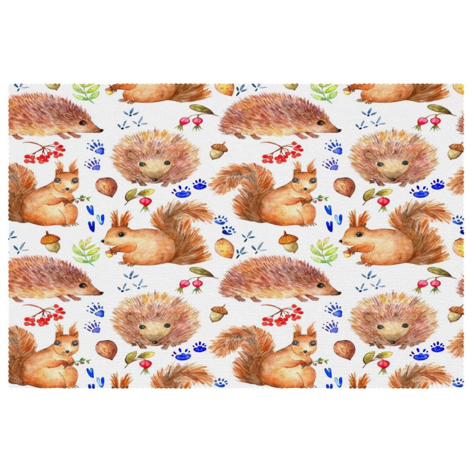 Sets de table antidérapants motif écureuil pour protéger la table des plats chauds et taches