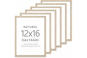 SIGNWIN 12x16 Set of 6 Oak Wood Wall Art Poster Frame
