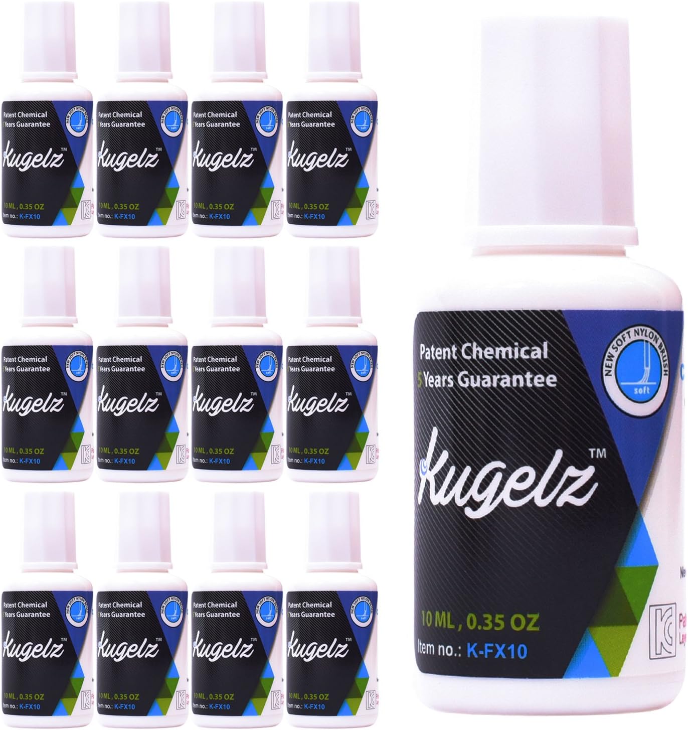 School and Office White Correction Fluid | Bulk Pack of 12 - Quick Drying Liquid Eraser with Brush Applicator – Covers Most Mark Inks – for Papers and Handwritten Documents – 10 ml