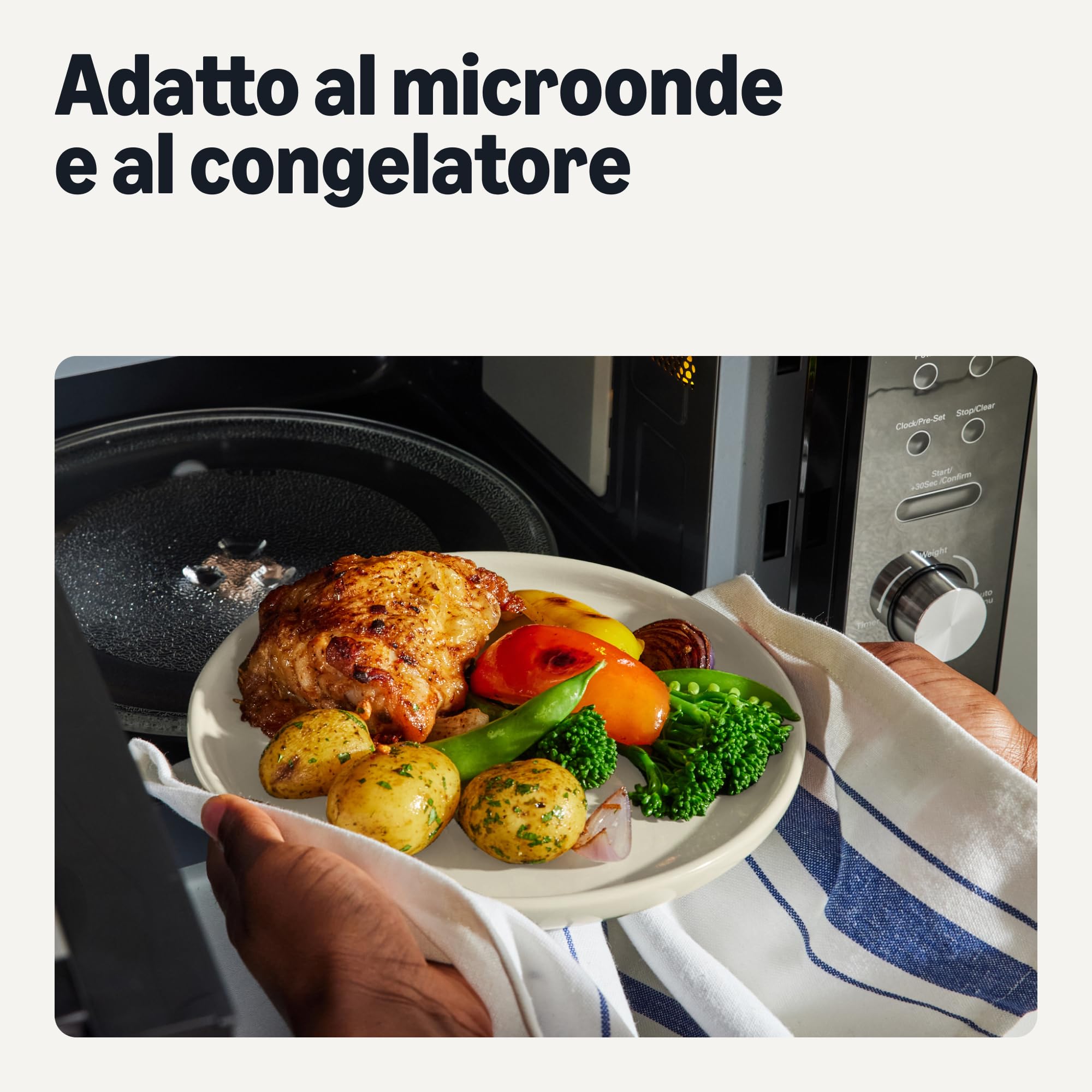 Amazon Basics Servizio da Tavola in Gres Smaltato, Set di 18 Pezzi, 6 Coperti Completi, Lavabile in Lavastoviglie, Avorio