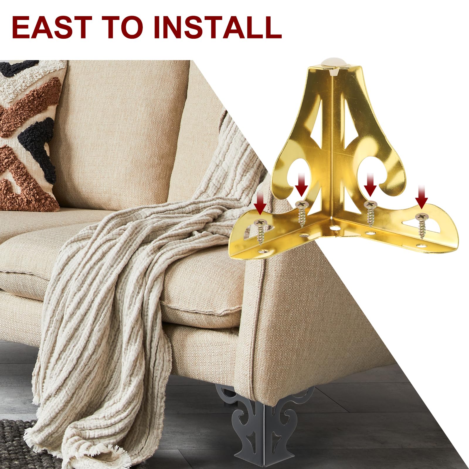 PATIKIL 3.7 Inch Hollow Out Furniture Legs - Image 4