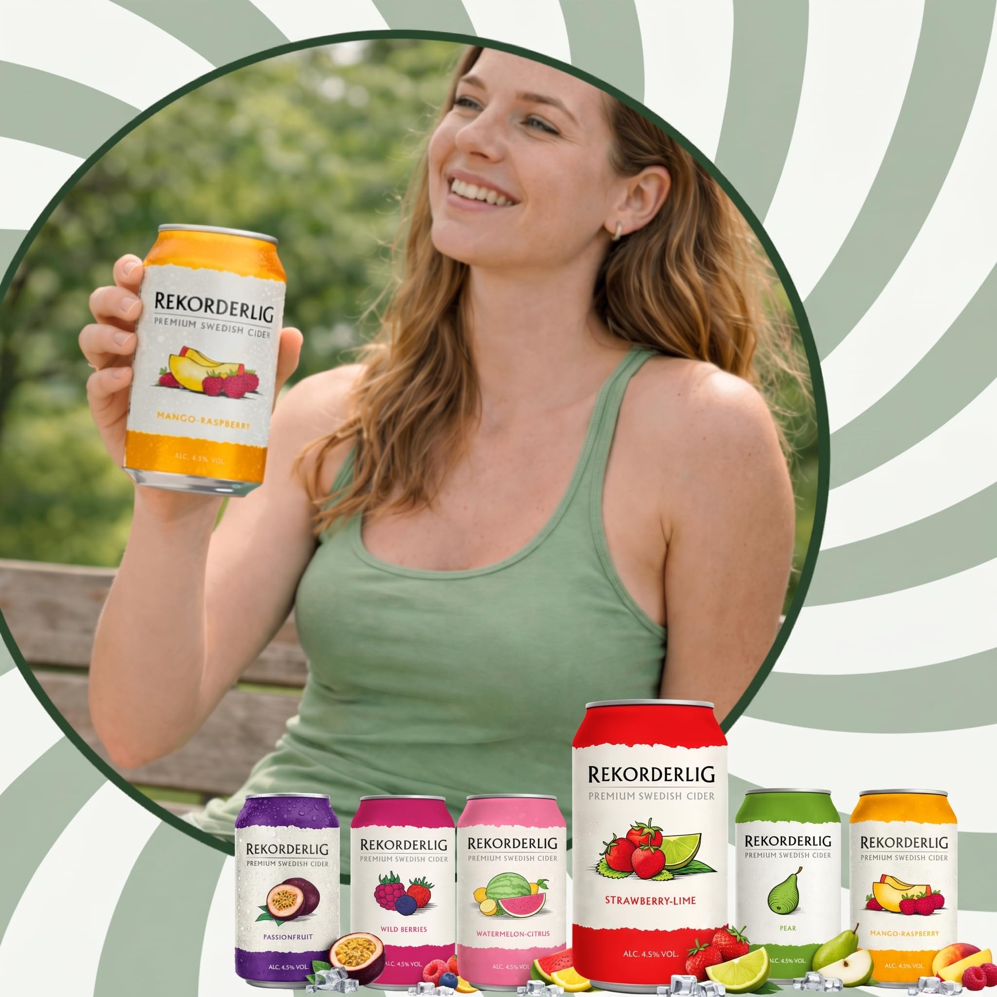 Rekorderlig Mango Raspberry Cider 24 x 0,33 l Dosen Vorratspack – Schwedischer Premium Fruit Cider 4,5% Vol.