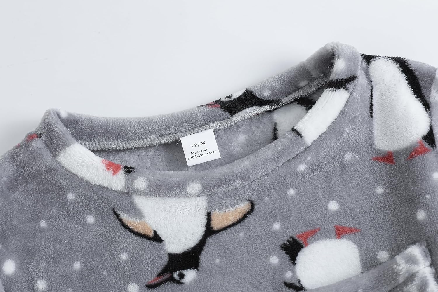 Girls Round Neck Flannel Pajama Sets Winter Long Sleeve Long Pants Cattoon Plush Sleepwear Nighty Size 8 to 16 - Image 2