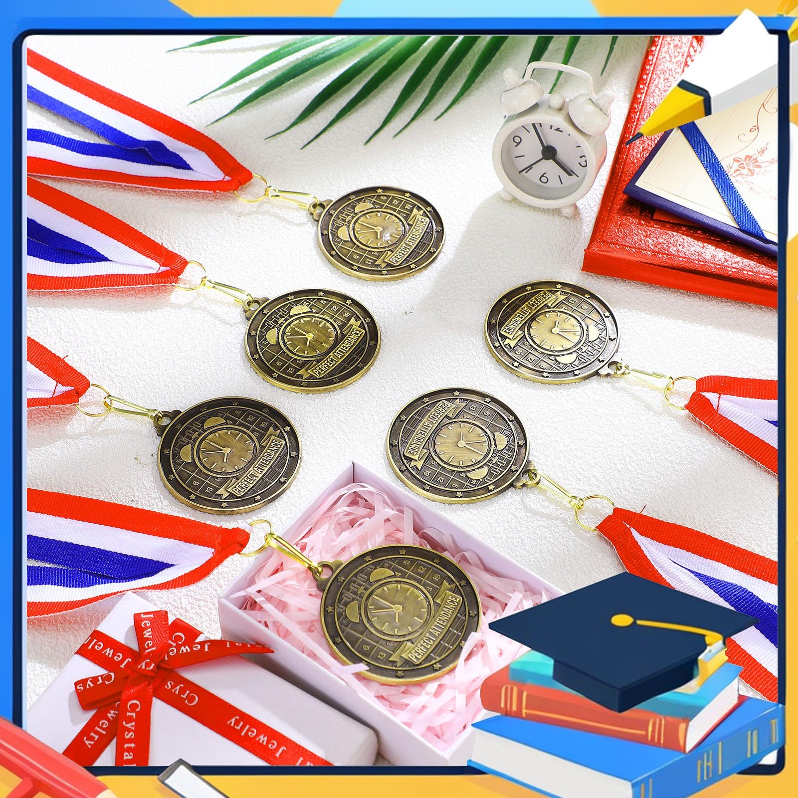 Quelay 60 Pcs Gold Award Medals with Neck Ribbons 2 Inch Winner Medals Awards Bulk Metal Trophy Award Prize Gift for Adult Competitions Education Tournaments Event