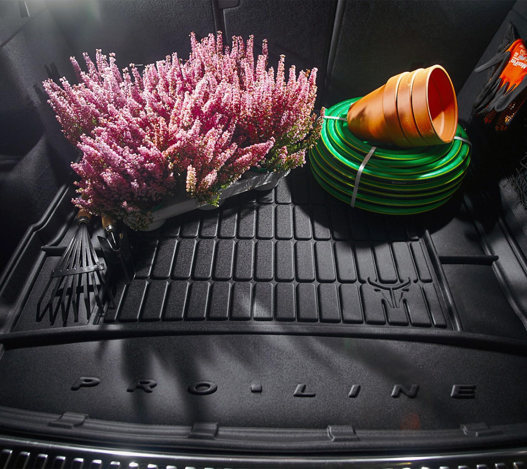 IMJ-Global Vasca Baule Auto ProLine 3D su Misura Compatibile con Peugeot 508 II dal 2018 in poi con ruota di scorta temporanea, con sistema audio, Proteggi bagagliaio Gomma TPE