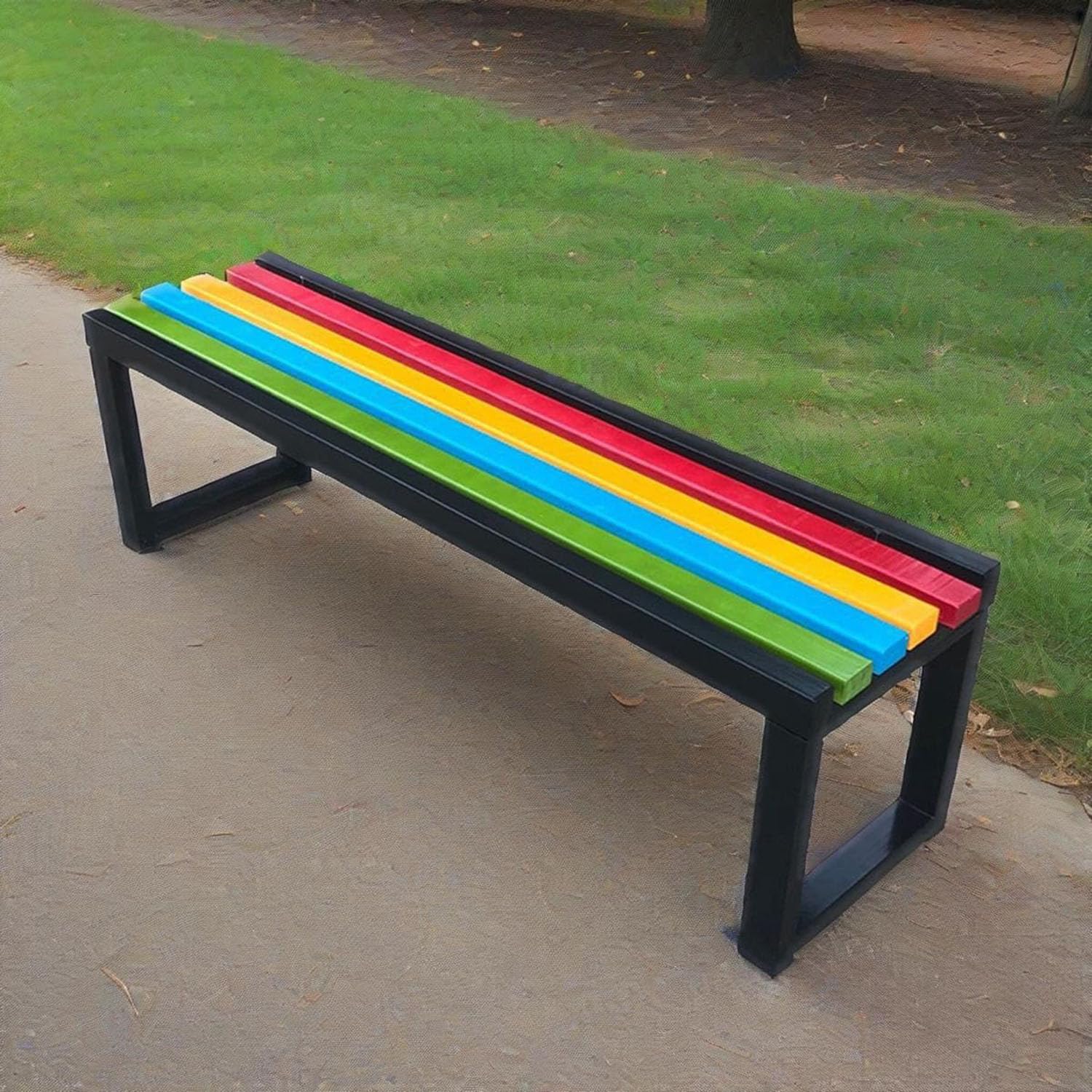 Banc de jardin en bois et cadre métal idéal pour vos moments de détente