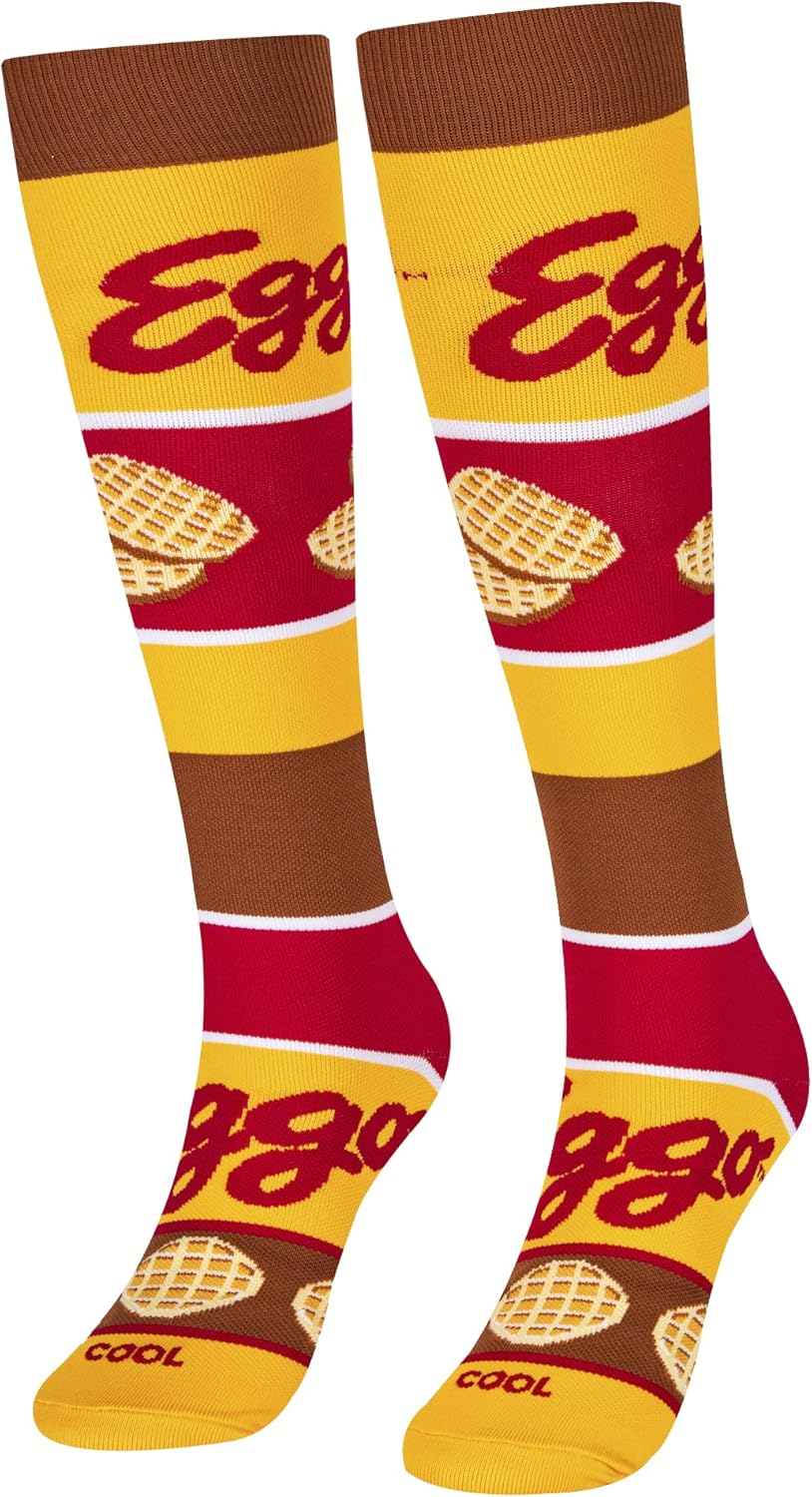 Cool Socks, Eggo Waffles, Fun Novelty Knee High Compression Socks - Image 2