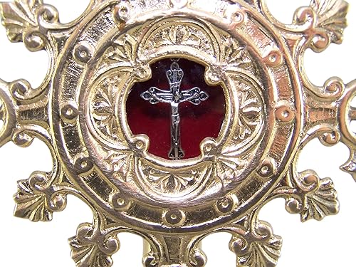 Miniatura 6 de Autom Caja de relicario de bronce ornamentada religiosa, 13 pulgadas