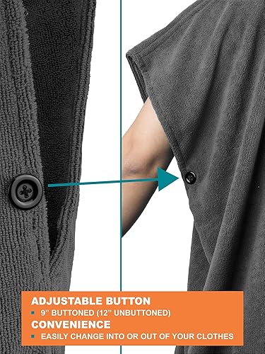 Miniatura 19 de SUN CUBE Poncho de surf cambiador con capucha Toalla de microfibra absorbente de secado rápido con bolsillo para surfear, hombres y mujeres Azul