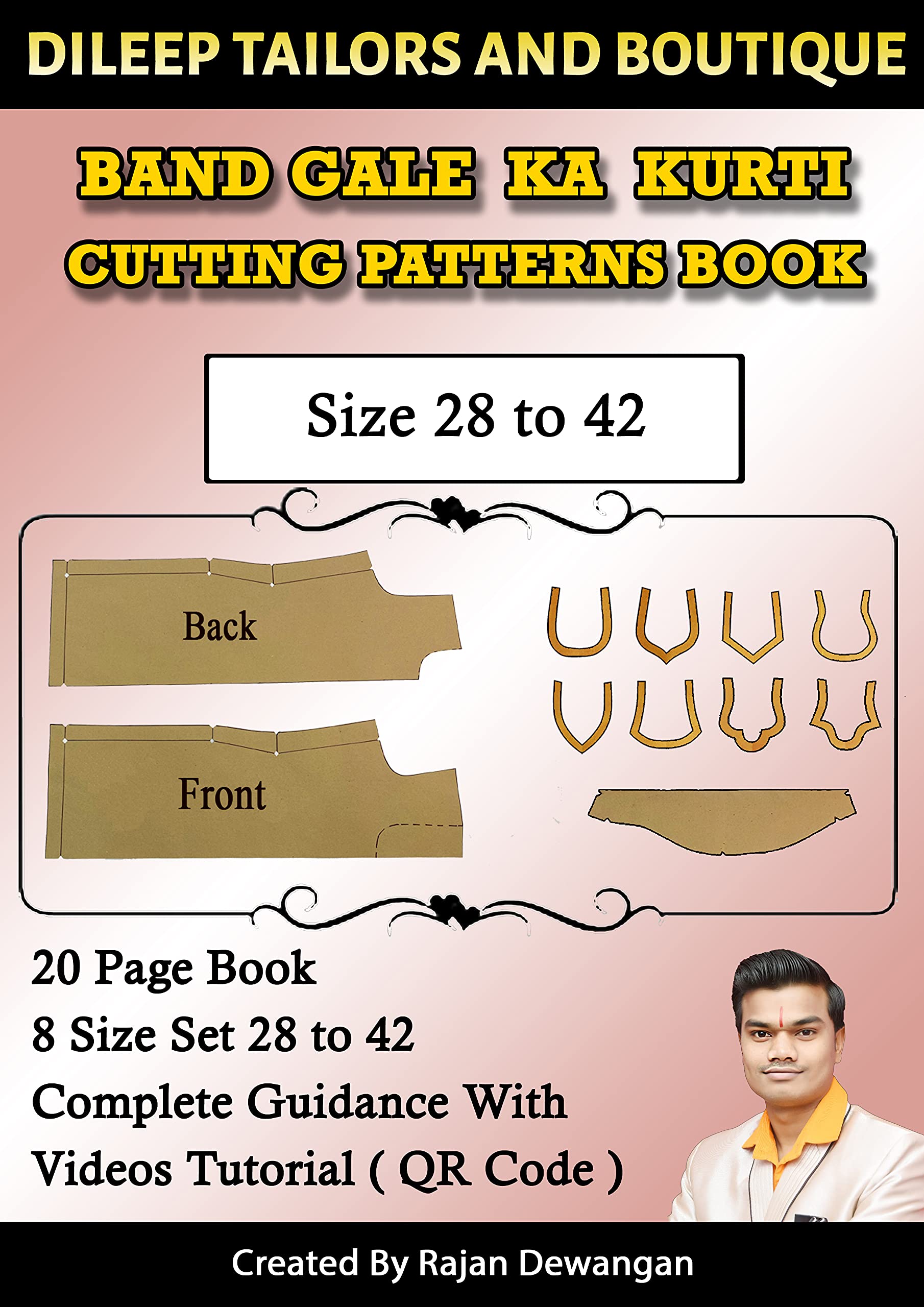 Dileep Tailors Band Gala Kurti Paper Cutting Patterns With Cutting Tutorial Book Set Of 8 Size From 28-42