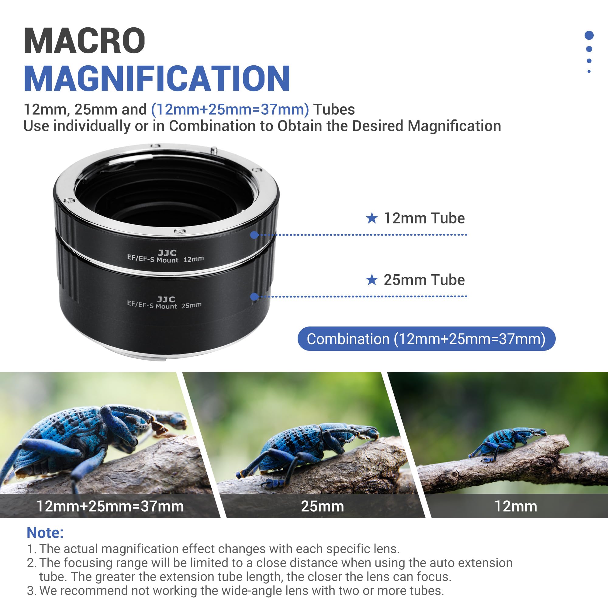 Amazon.com : JJC EF EF-S Mount Auto Focus Macro Extension Tube Set