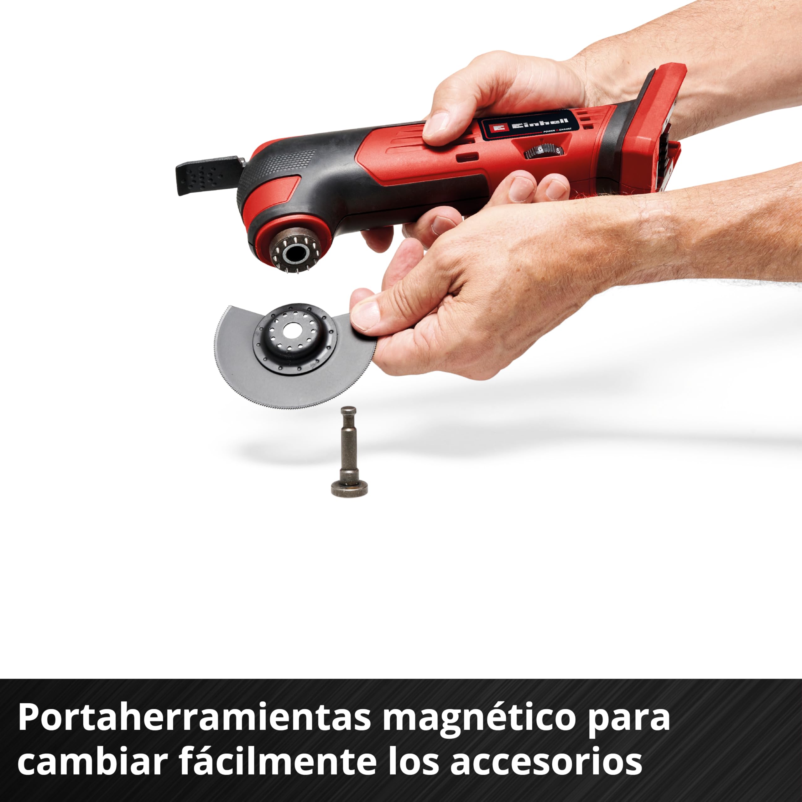 Einhell Herramienta multifunción con batería TE-MG 18/1 Li-Solo Power X-Change (18 V, 3 funciones, portaherramientas magnético, electrónica de velocidad, incl. accesorios, sin batería)