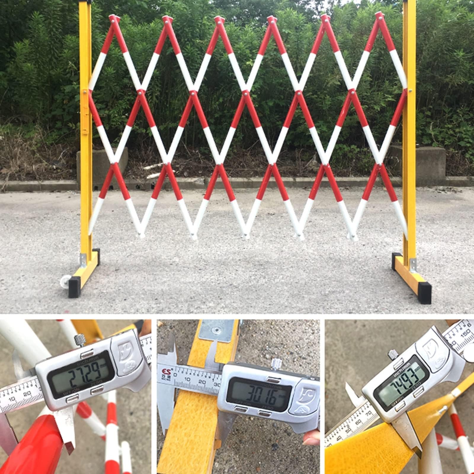 Barrera metálica retráctil: Valla de Seguridad Vial, Puerta de Control de Acceso para vehículos, Barrera de Seguridad Extensible para el Control de multitudes y Obras de