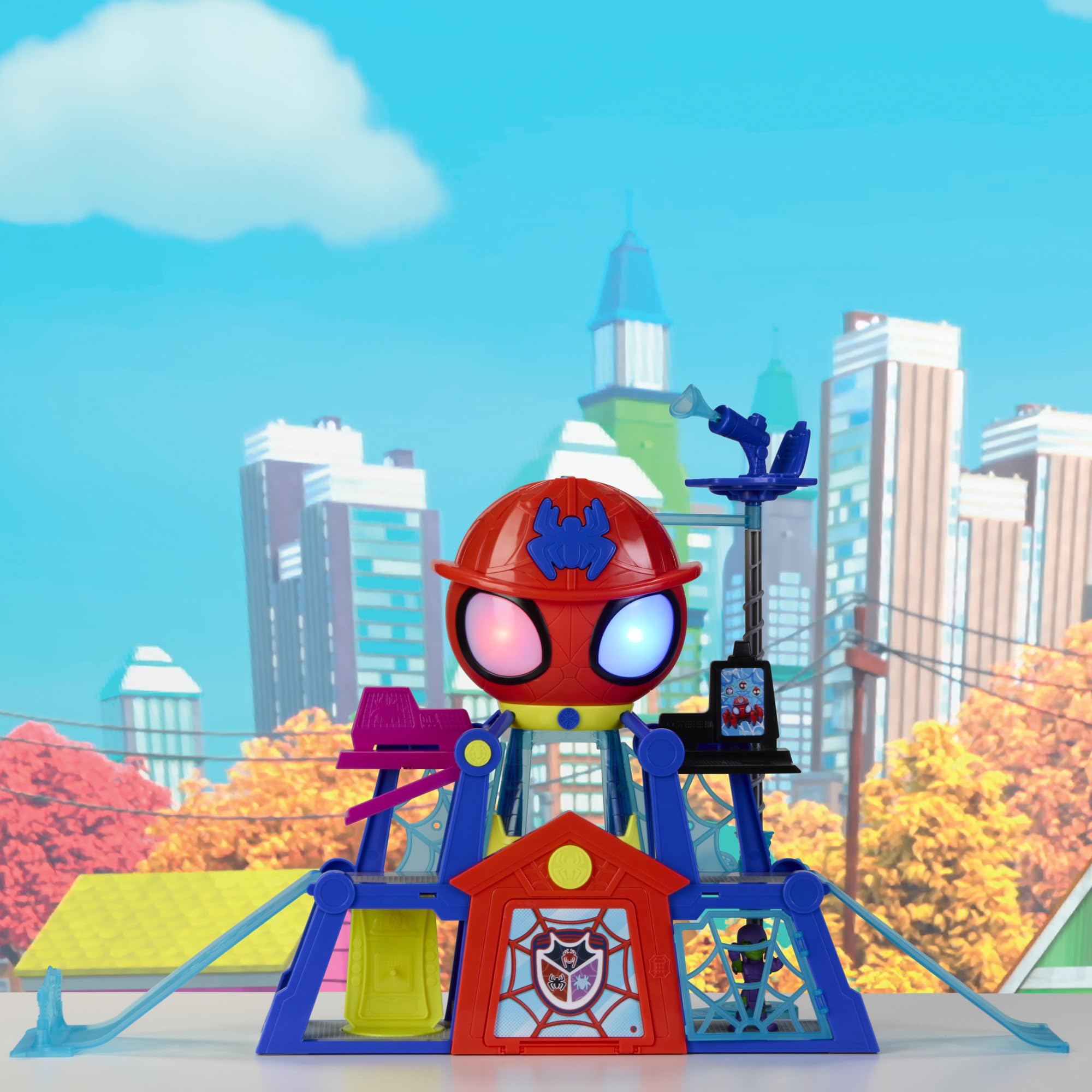 Marvel Spidey and His Amazing Friends, Rescue-Webs, Aracnocuartel, Set de Juego con Figuras de 7,6 cm y vehículo de Juguete, Juguetes de superhéroes para niños pequeños, Edad: A Partir de 3 años