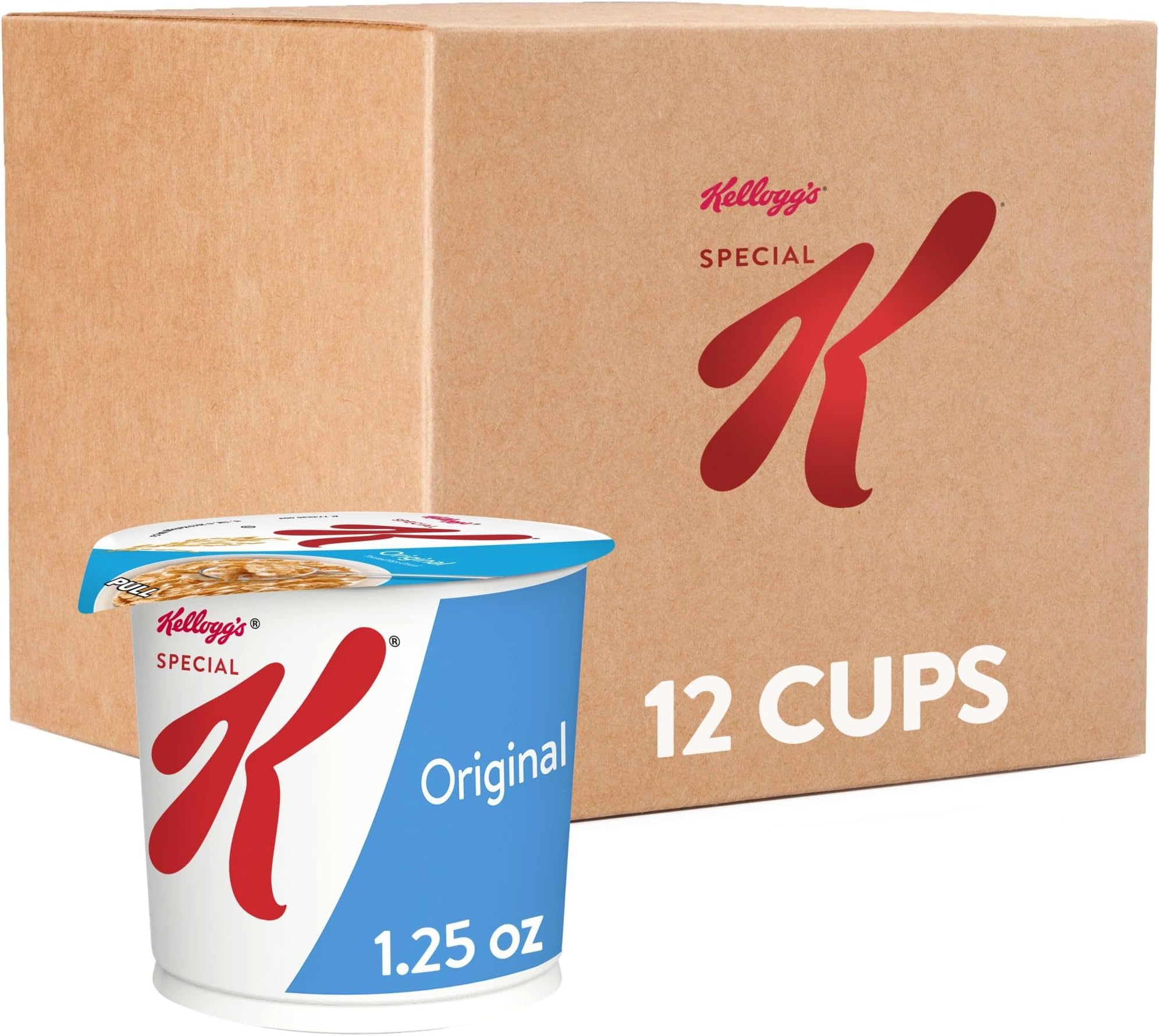 Special K, Breakfast Cereal in a Cup, Original, Bulk Size, 12 Count (Pack of 2, 7.5 oz Trays)