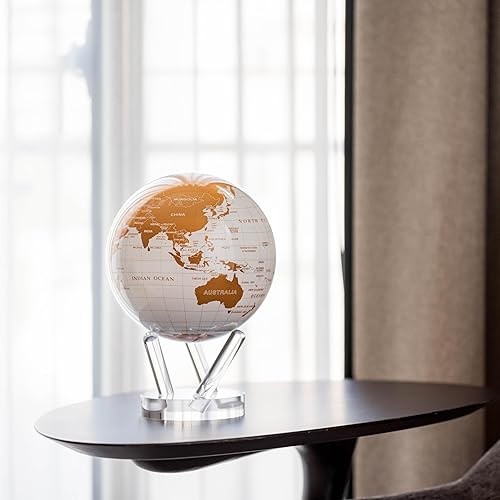 Miniatura 9 de MOVA Globo metálico blanco y dorado 6"