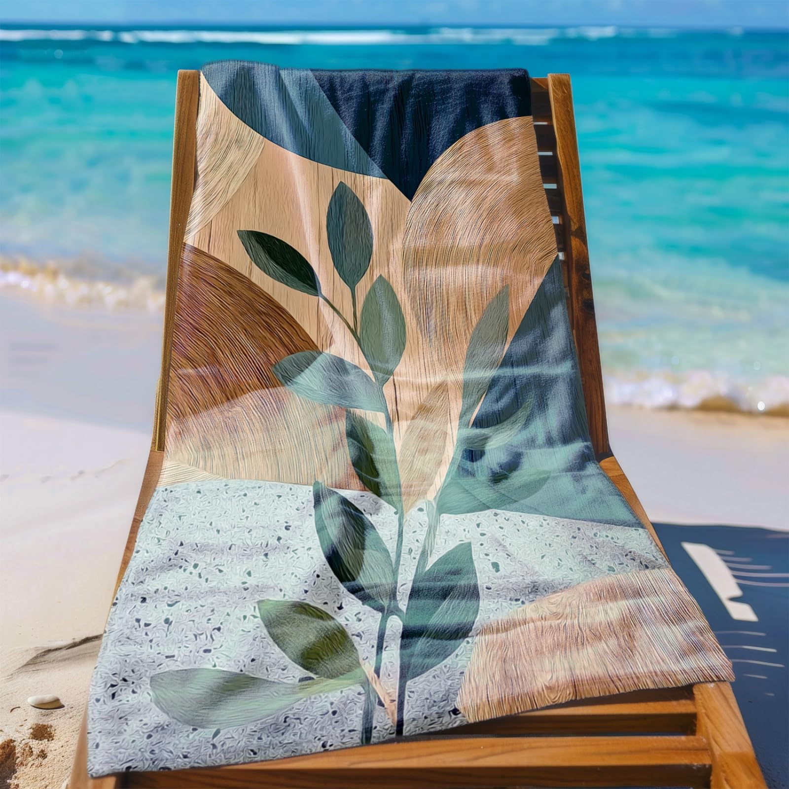 Générique Serviette de Plage 90X180 Marron Vert