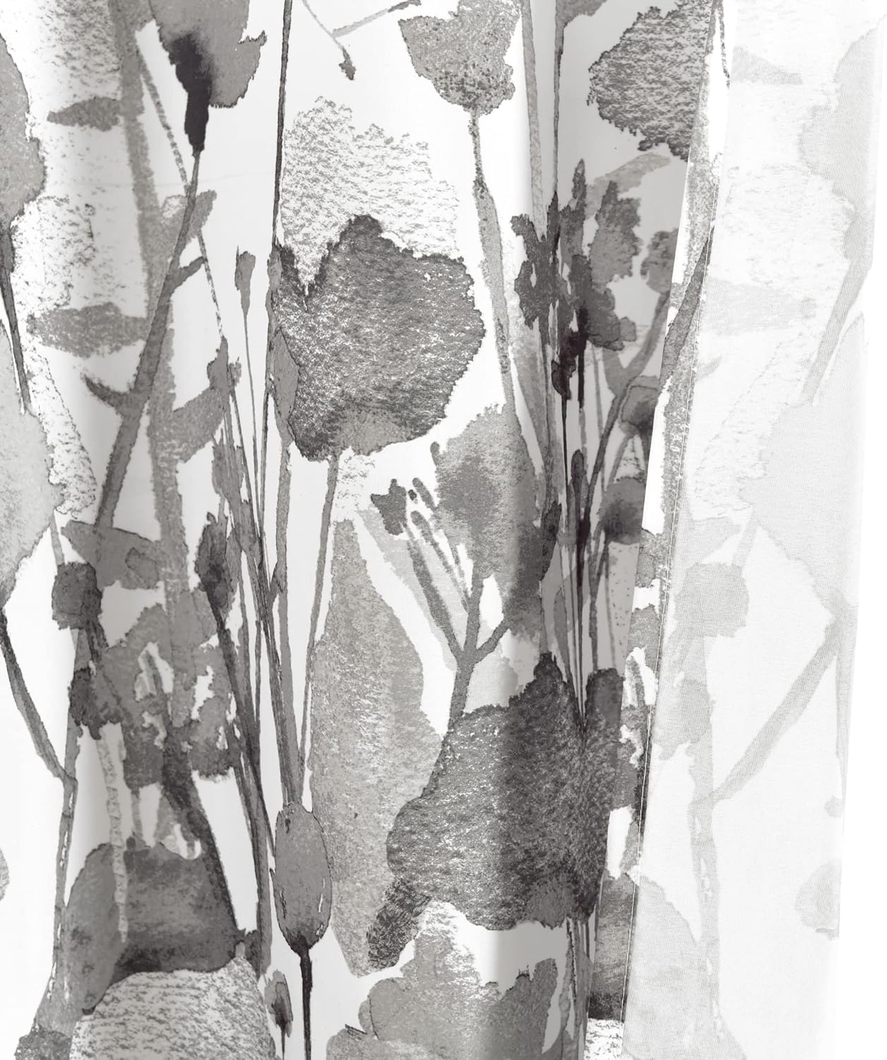Lush Decor Zuri Flora Shower Curtain Single 72" W x 72" L Light Gray - Floral Shower Curtains for Bathroom - Gray Bathroom Curtain - Cottage Decor