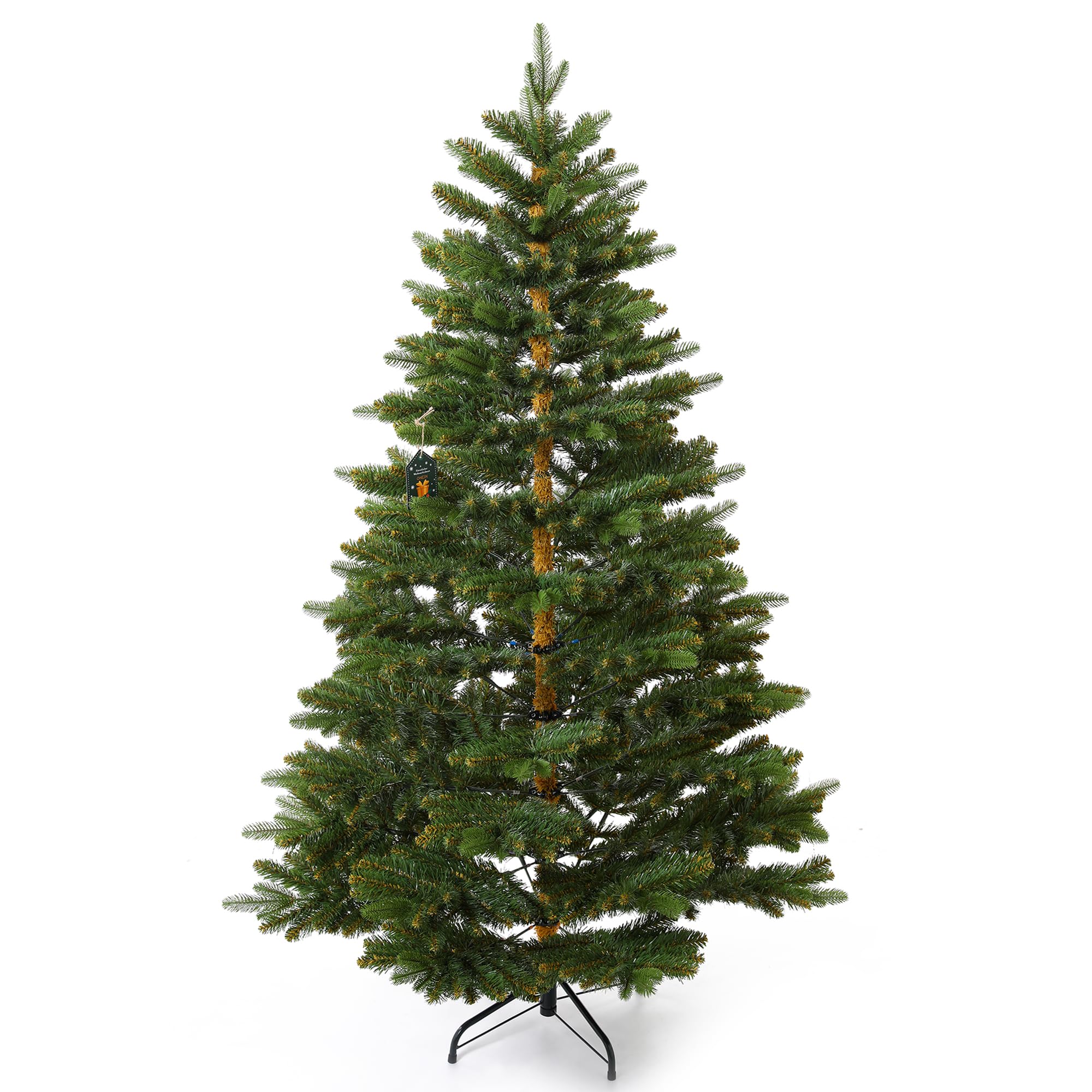 Sapin de Noël artificiel de 180 cm - Sapin Nordmann de qualité supérieure avec pointes en polyéthylène, branches en PVC et support en métal - Réaliste et difficilement inflammable - Sac de