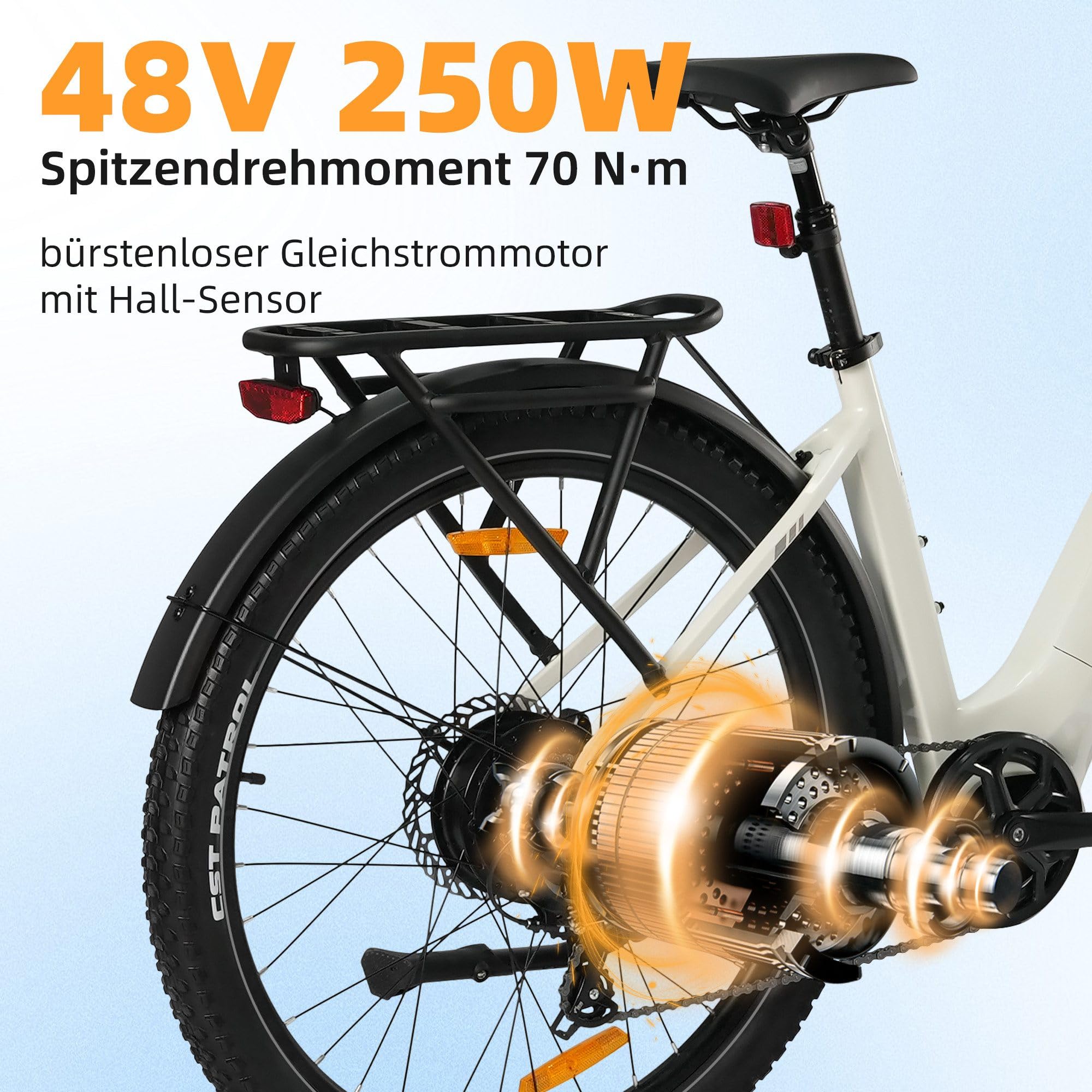 ttgo E Bike Z3 Vélo électrique 27,5" en alliage d'aluminium avec moteur arrière 250 W 70 NM Batterie 48 V 15 Ah 7 vitesses jusqu'à 120 km Écran LCD Vélo électrique pour homme et femme