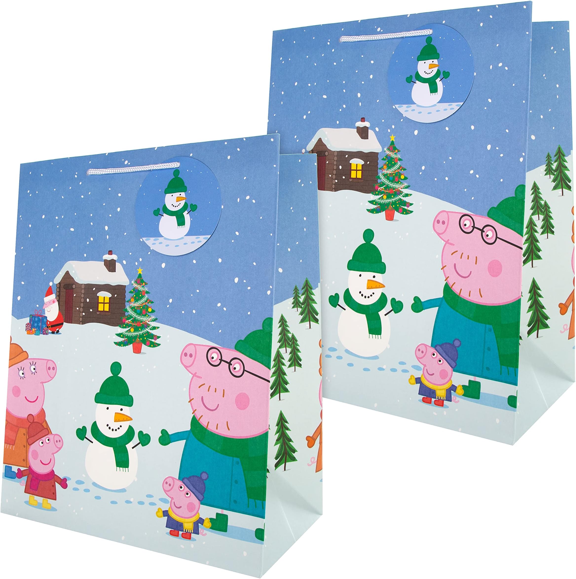 Christmas Bag Pack - 2 Large Gift Bags in 1 Peppa Pig Design