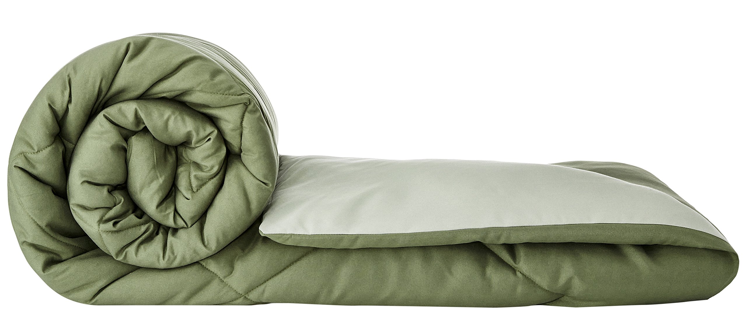 Microfibre Reversible Comforter, Single (Mossy Green & Pistachio Green, 200 GSM)
