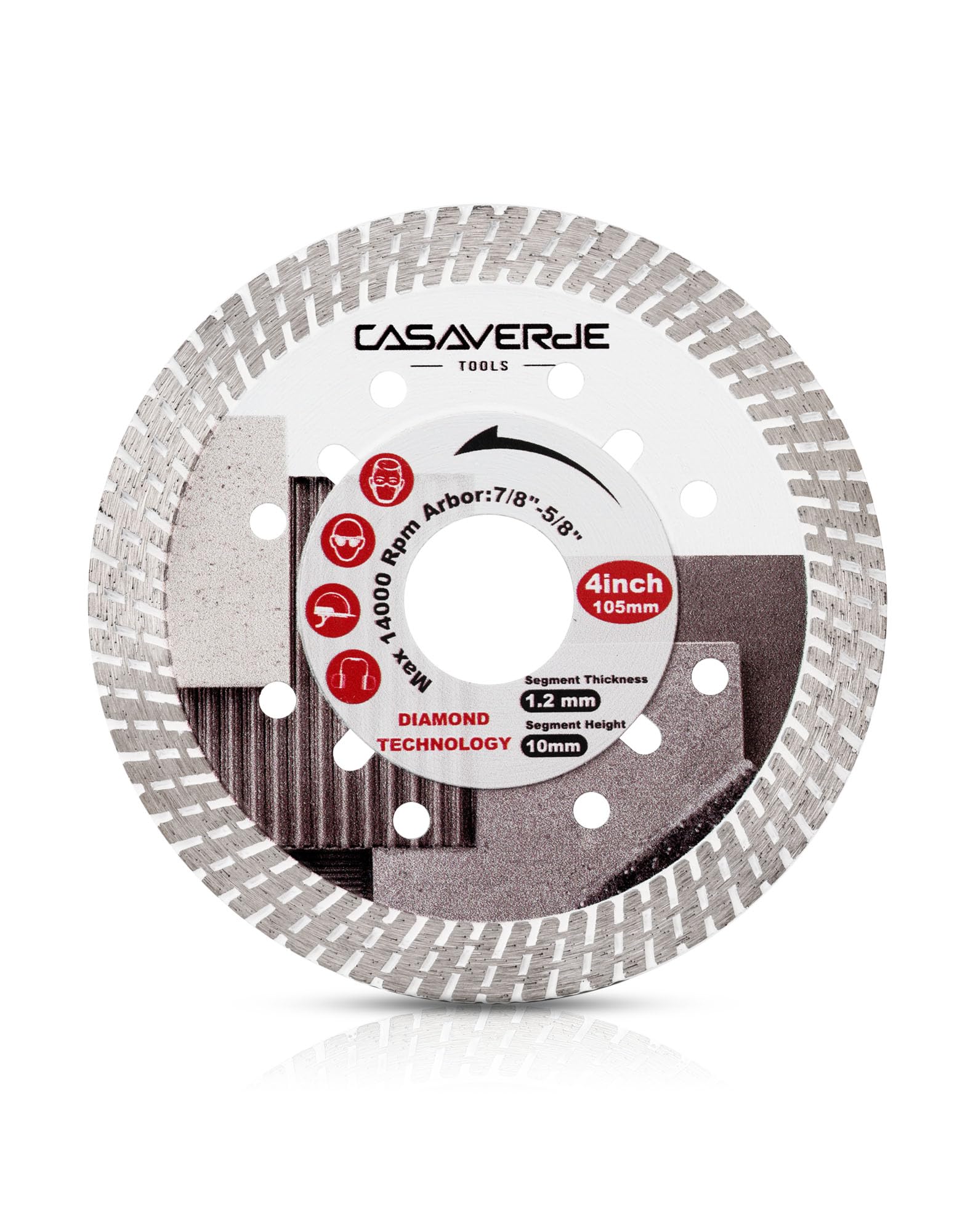 Casaverde 2Pc 105mm/4" Ceramic Diamond Cutting Disc - Porcelain Tile Blade Cut on Hard Tile,Ceramic,Marble,Granite,Porcelain - Image 3