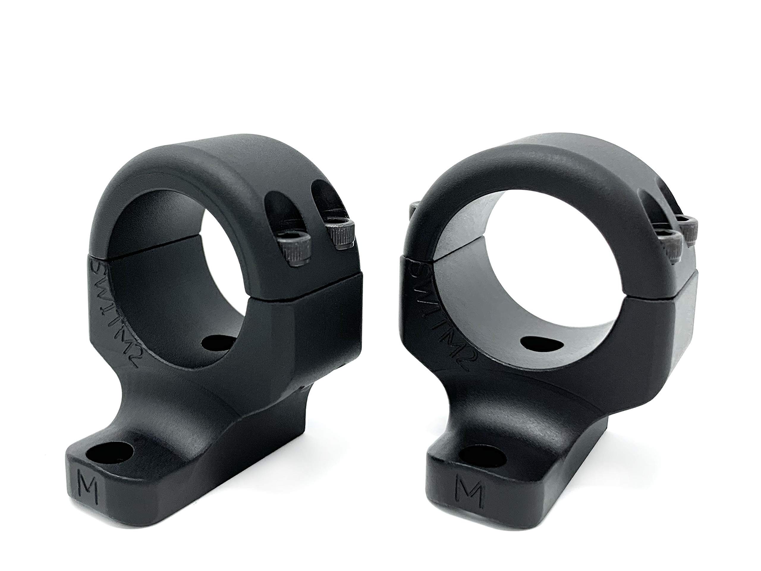 Game Reaper 2: Savage Round Receiver, A17, Axis, Stevens 200, Ruger American, Remington 783, CVA Cascade - Long & Short Action - Medium Mount - Tactical, Black, 1 inch, 4 Screws per Ring