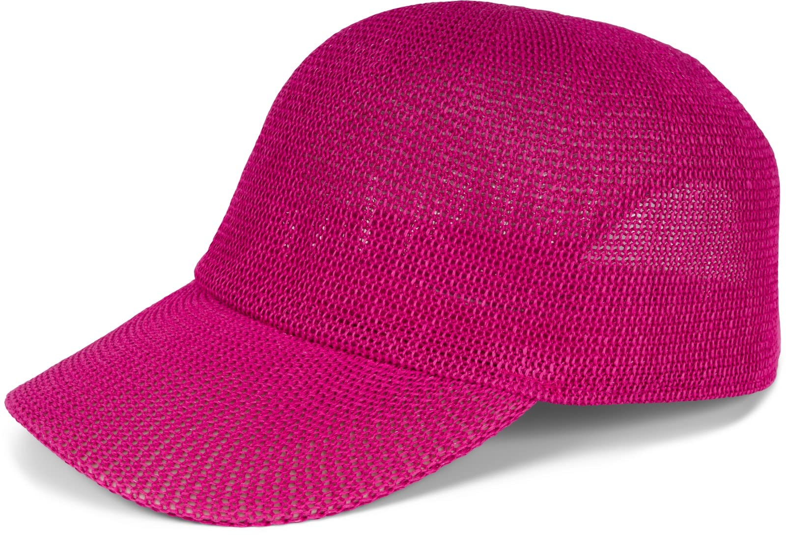 Stylebreaker Women's Pink Unisex Paper Straw Baseball Cap Unicoloured, Airy Summer Basecap, Metal Buckle Adjustable 04023090, Colour: