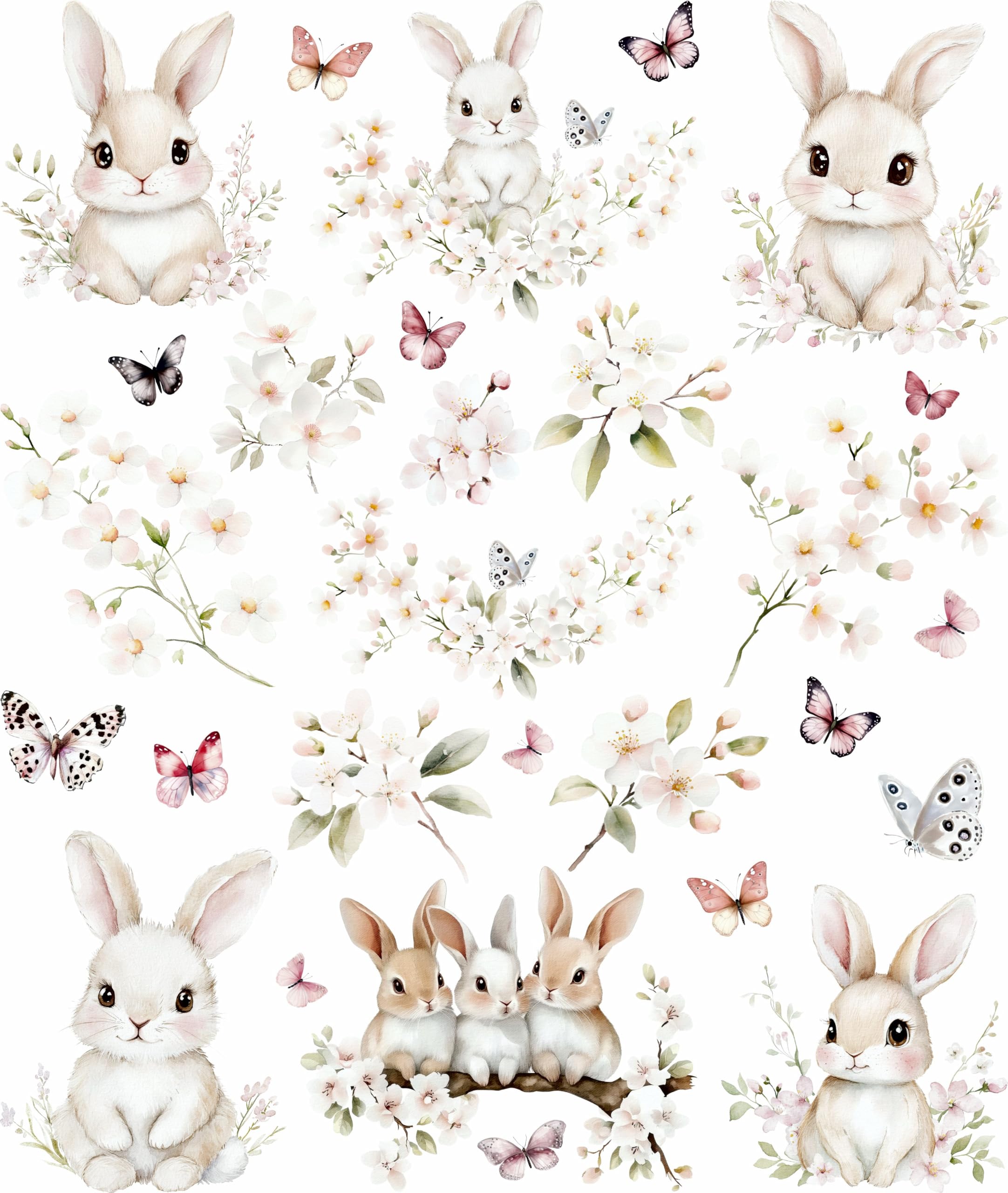 Papier de riz Lapins de Pâques 29x34cm papier de découpage collage et loisirs créatifs