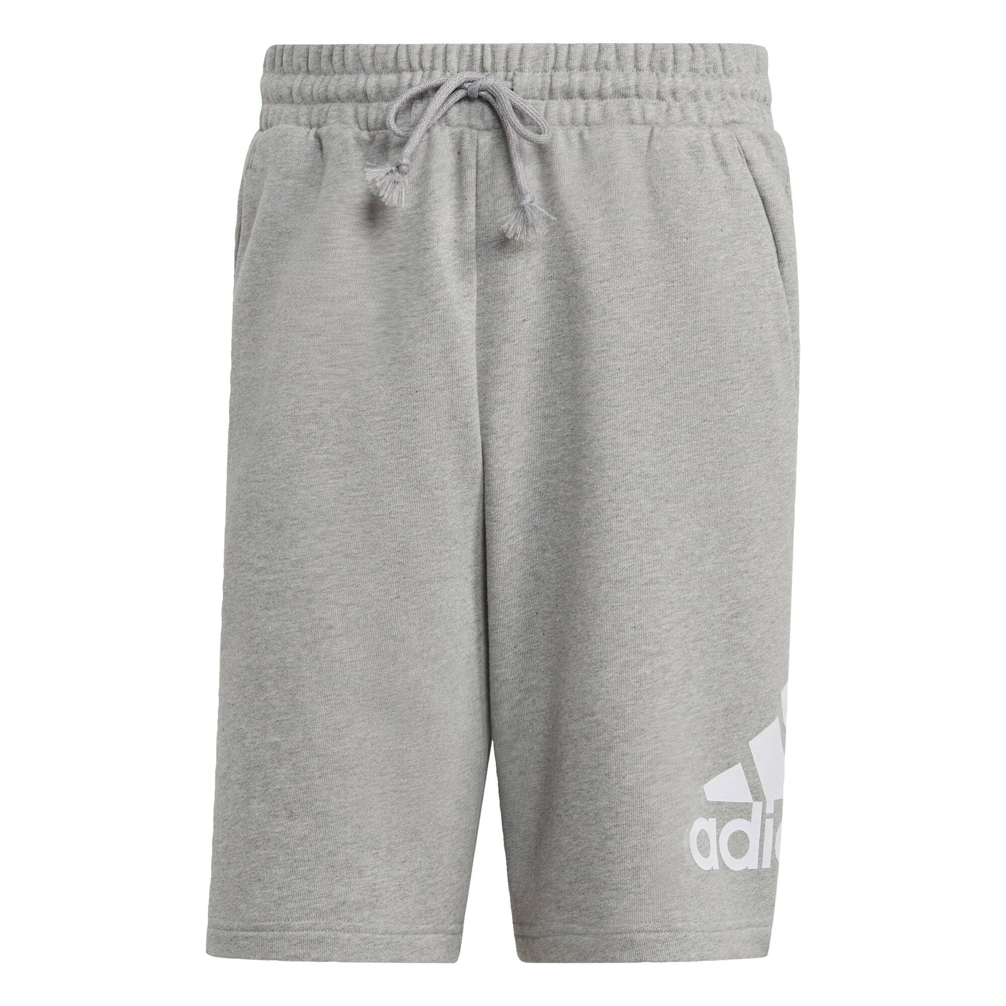 adidas Men's Essentials Big Logo French Terry Shorts, Medium Grey Heather, S