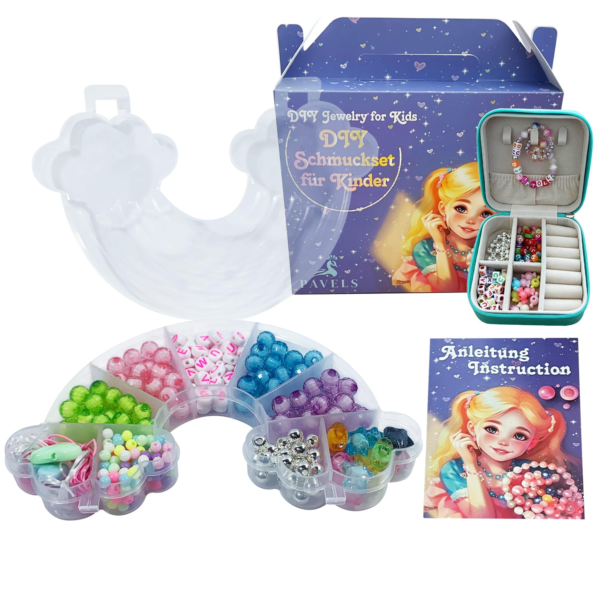 PAVELS Beads for Threading Children's Jewellery for Crafts DIY Rainbow Bead Set Gift Idea for Girls 4 5 6 7 8 9 10 Years - Image 3