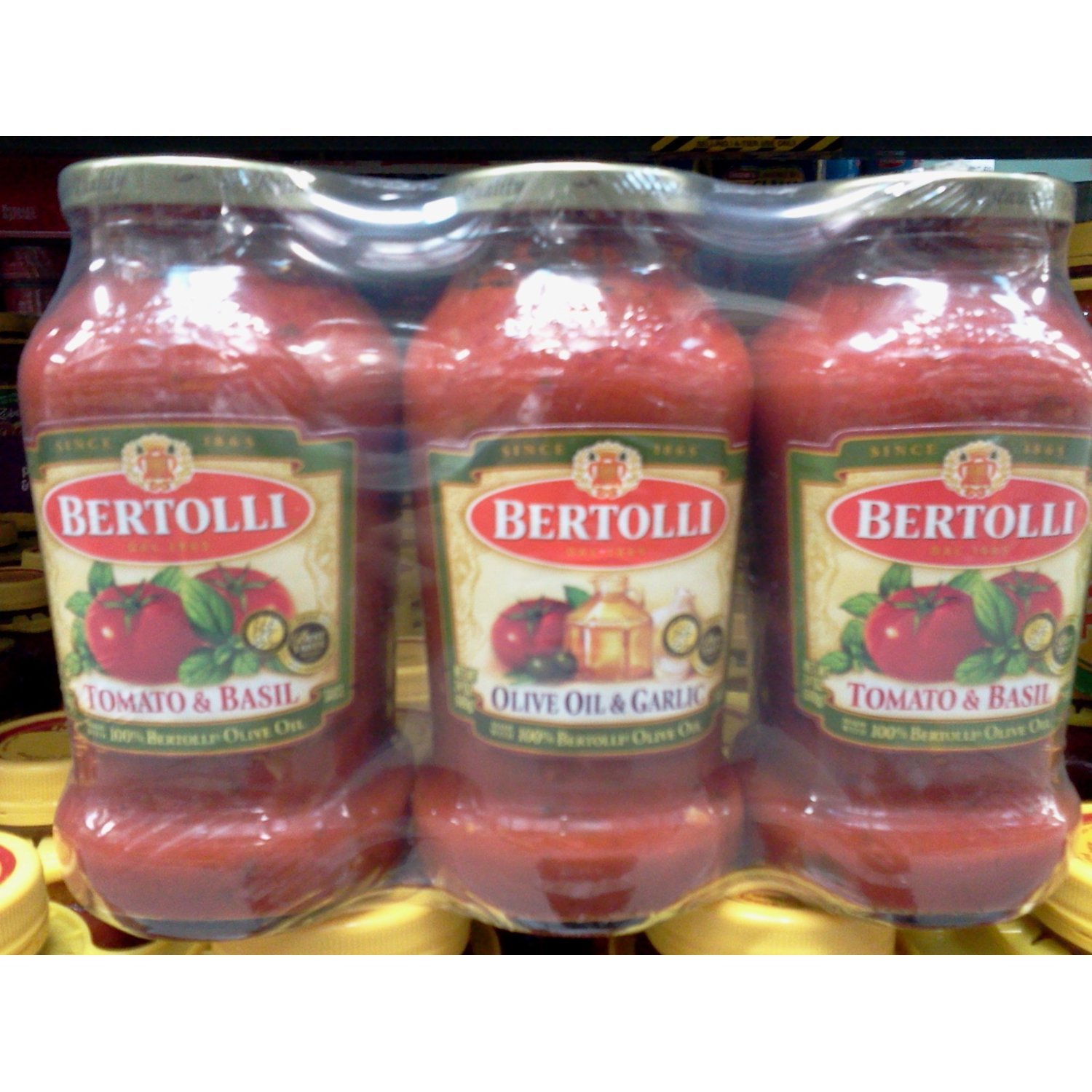 Bertolli Variety Sauces 3/24 Oz (2 Tomato & Basil 1 Olive Oil & Garlic)