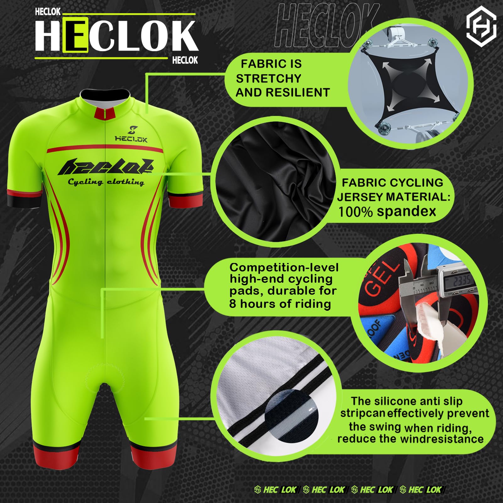 Herren Pro Fahrrad Skinsuit Kurzarm Gepolstert Einteilig Trisuit,Triathlon Anzug Herren,Kompression Duathlon Laufen Schwimmen Fahrradfahren Skinsuit,Mit 3 Taschen,Anpassbaren Mustern
