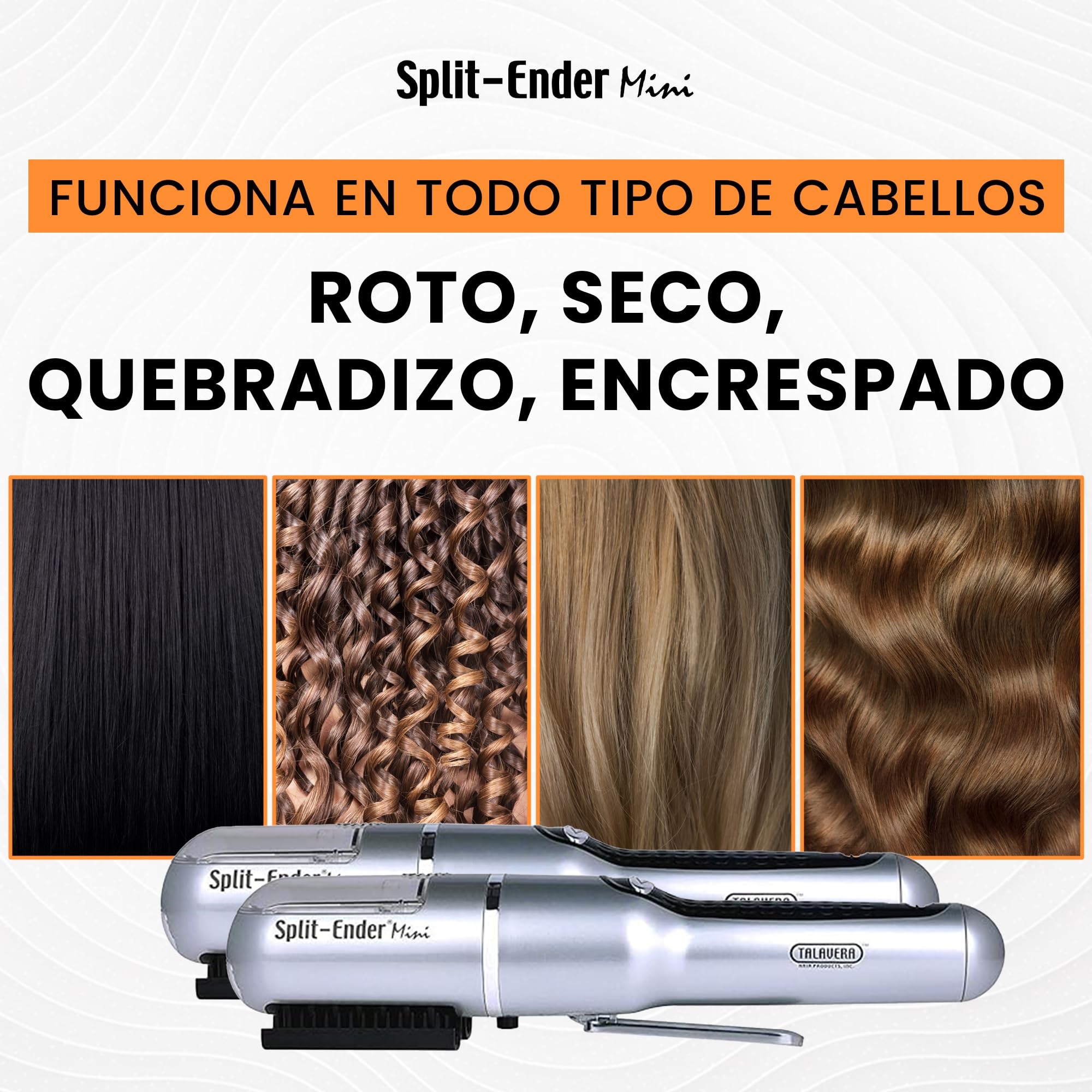 Split Ender Mini la Original - Cortapelos inalámbrico de puntas abiertas - Plateado